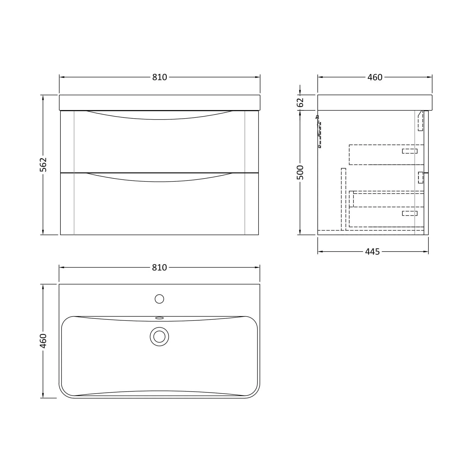 Dunwood Contemporary Wall Hung 2 Drawer Vanity Basin Unit, Choice of Size and Colour - Image 45