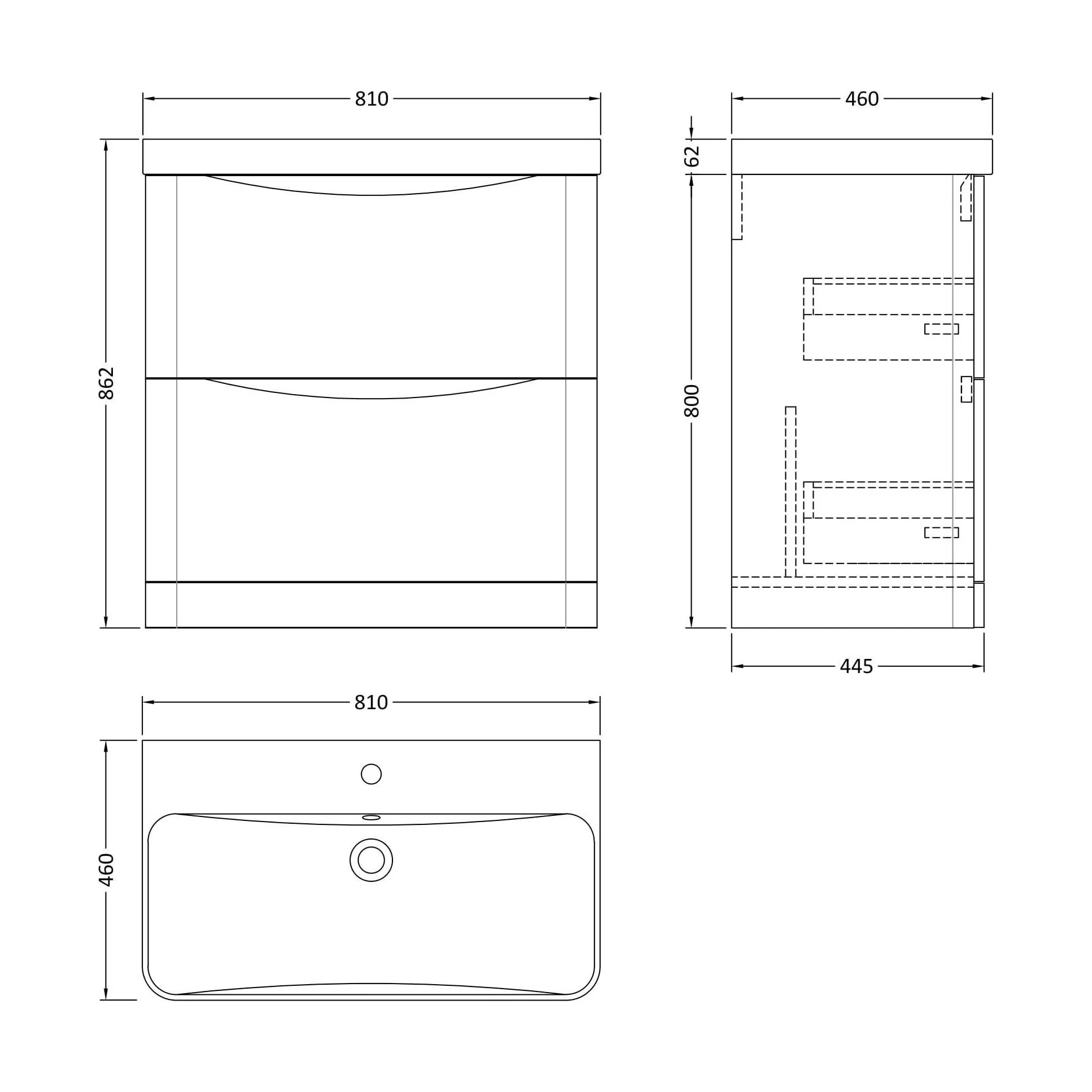 Dunwood Floor Standing 2 Drawer Vanity Unit with Thin Edge Basin - Choice of Colour and Size - Image 56