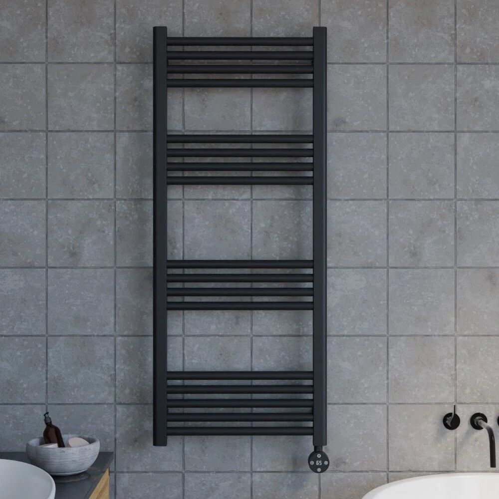Croxall Electric Round Tube Heated Towel Rail with 17 Bars, 1200 x 500mm - Choice of Colour - Image 11