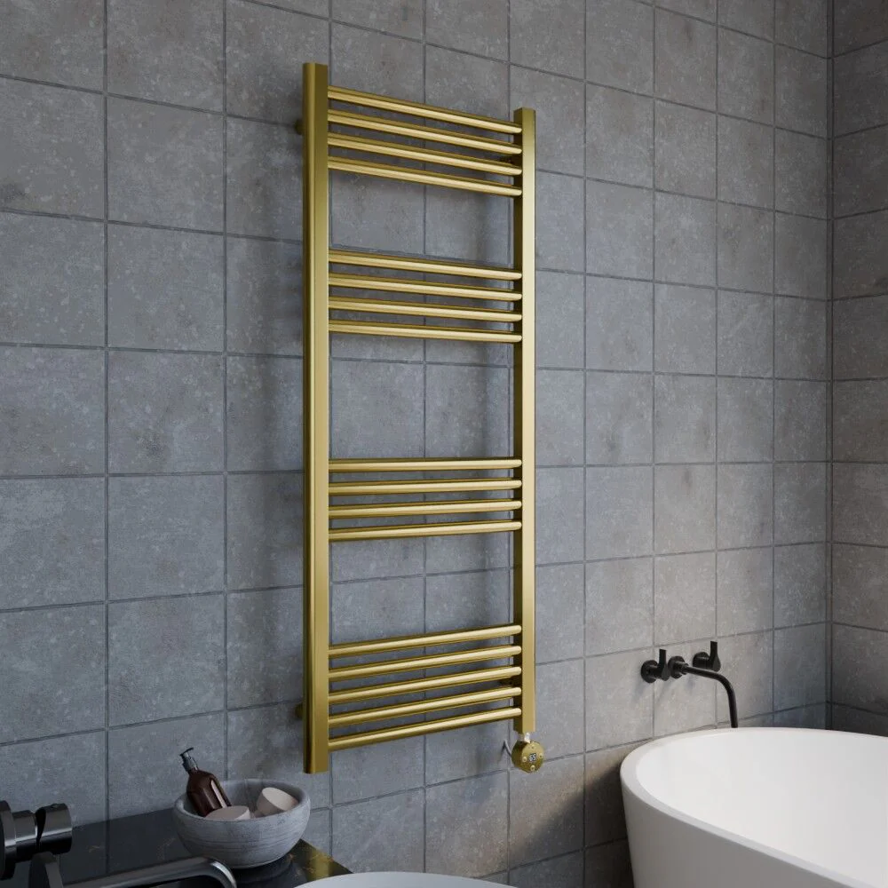 Croxall Electric Round Tube Heated Towel Rail with 17 Bars, 1200 x 500mm - Choice of Colour - Image 16