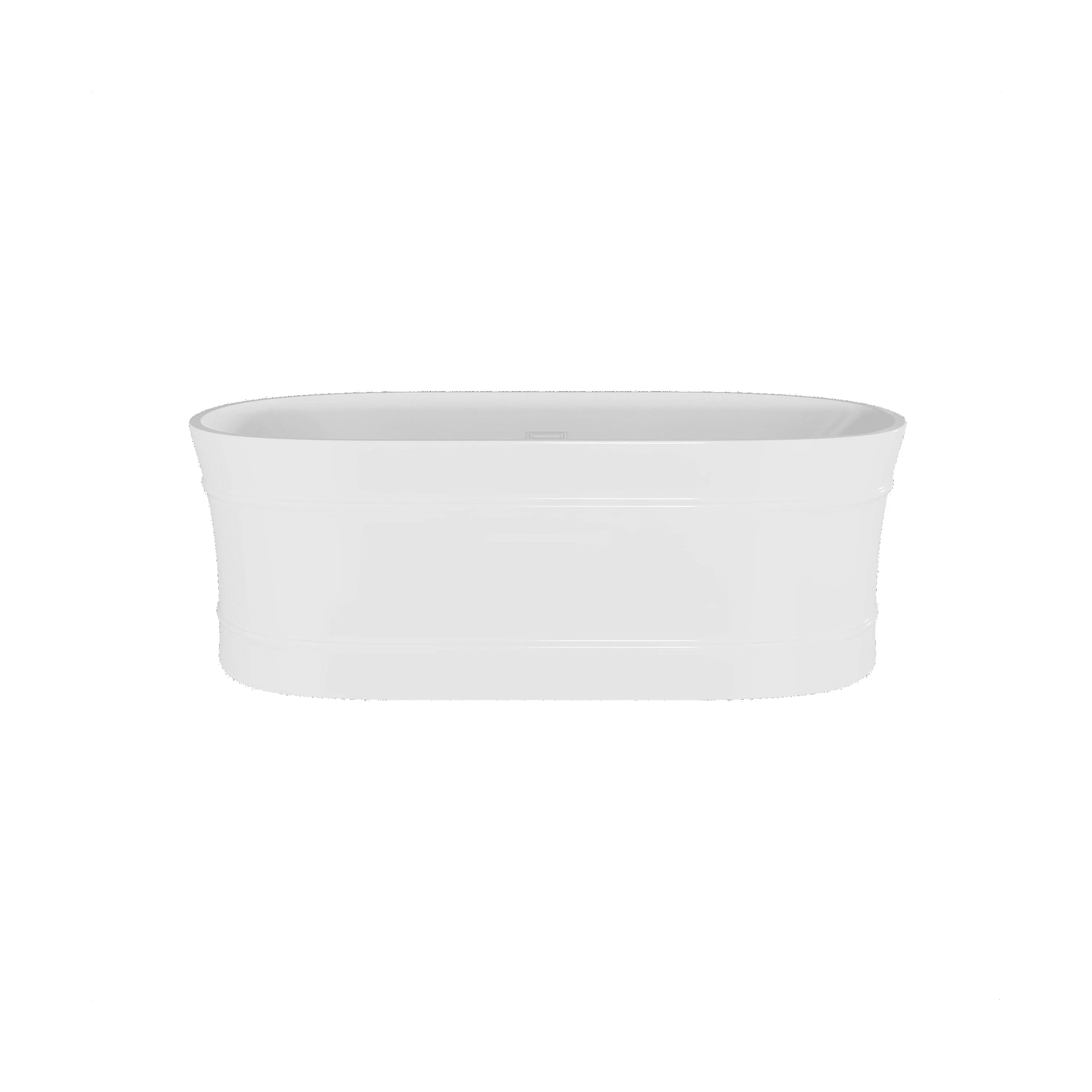 Contemporary Elegant Oval Freestanding Modern Double Ended Bath with Layered Rim Design - Choice of Size - Image 12