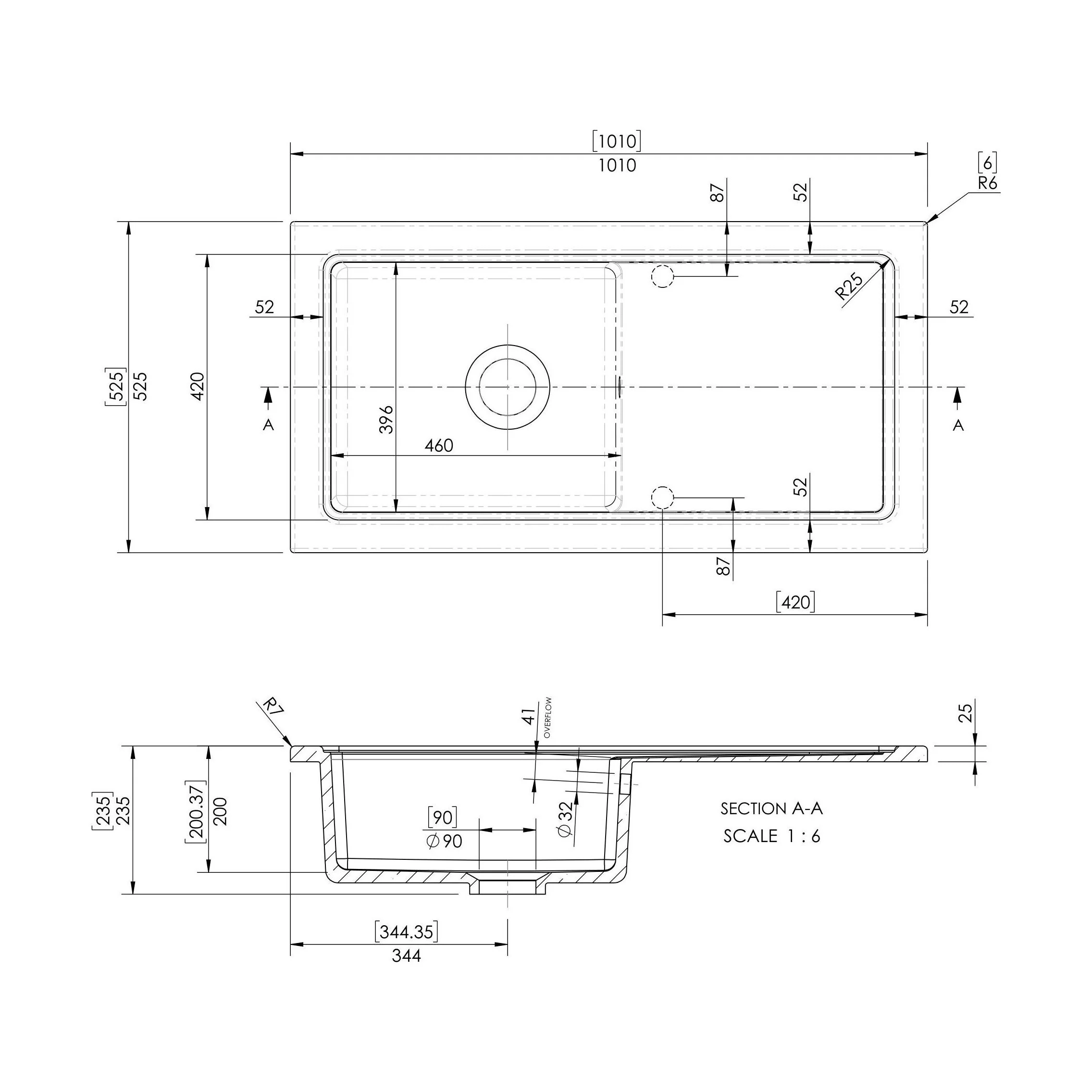 101cm Inset Counter Top Fireclay Ceramic Kitchen Sink - Multiple Options Available - Image 34