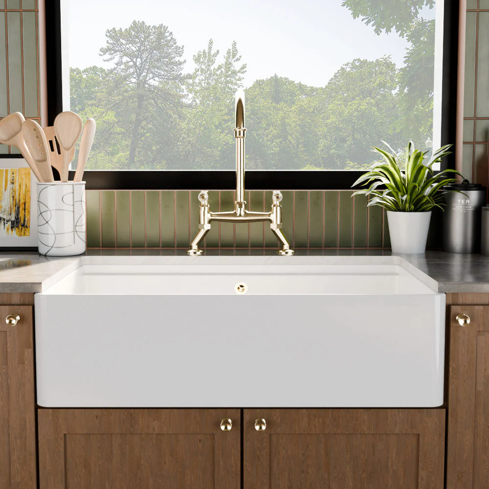 Fireclay Ceramic Kitchen Sink with Ledge - Choice of Design and Style - Image 5