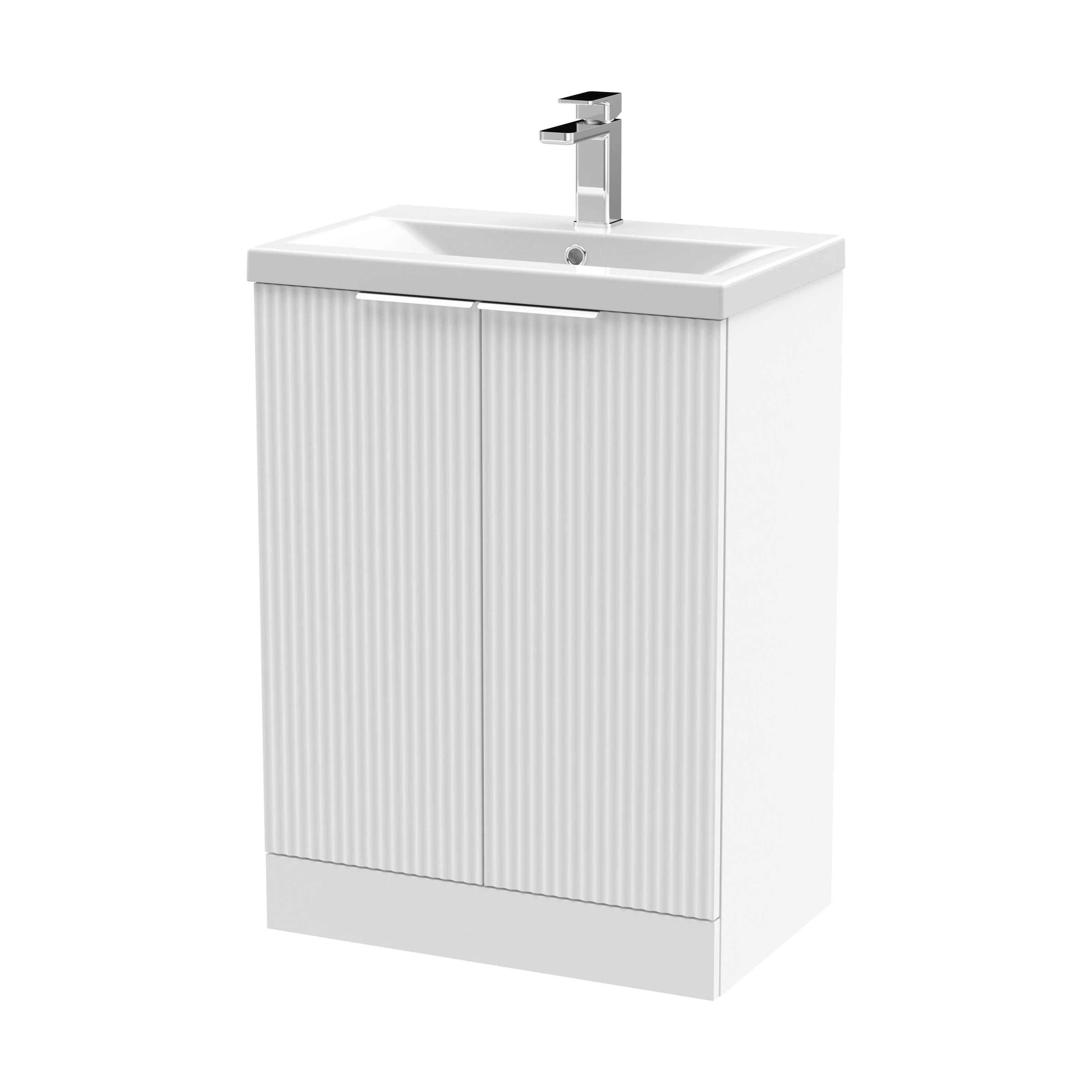 Tixall Fluted Front Floor Standing Vanity Basin Unit with Choice of Size, Colour and Handle Options - Image 108