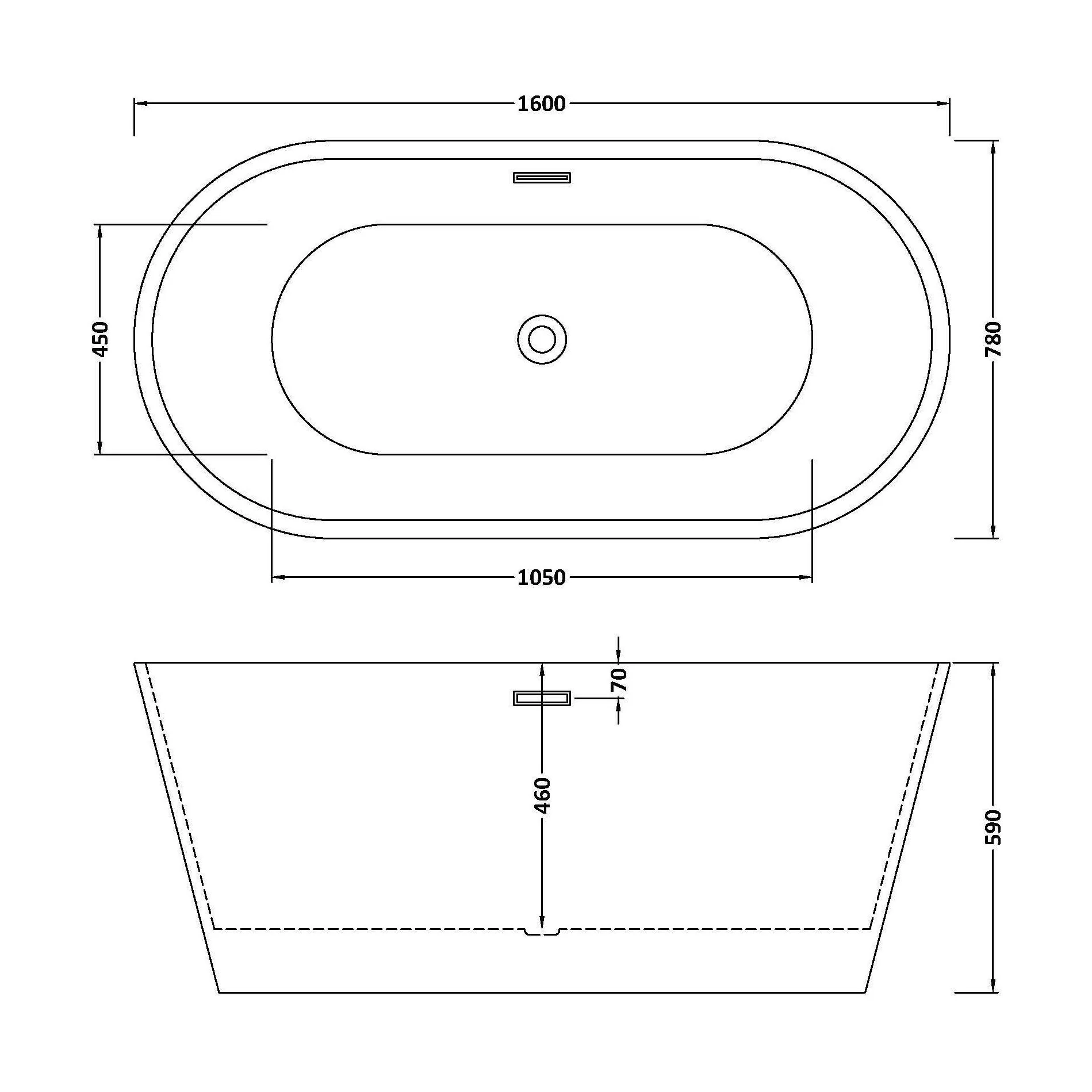 Contemporary Oval Freestanding Double Ended Bath - Choice of Size - Image 13