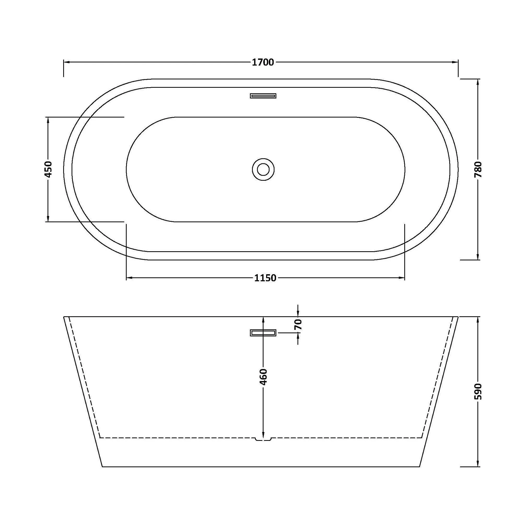 Contemporary Oval Freestanding Double Ended Bath - Choice of Size - Image 14