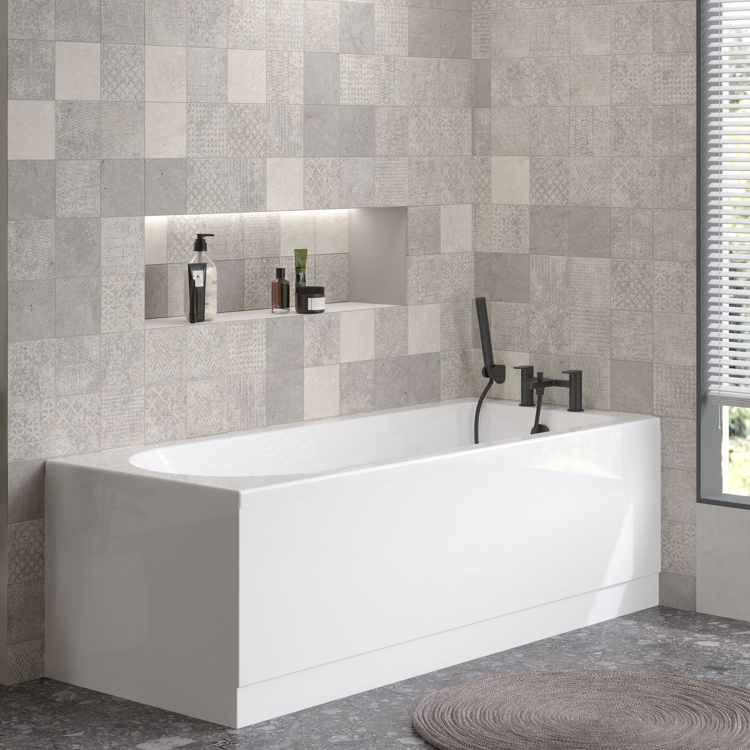 Gloss White MDF Bath Front Panel with Plinth - Choice of Size - Image 9