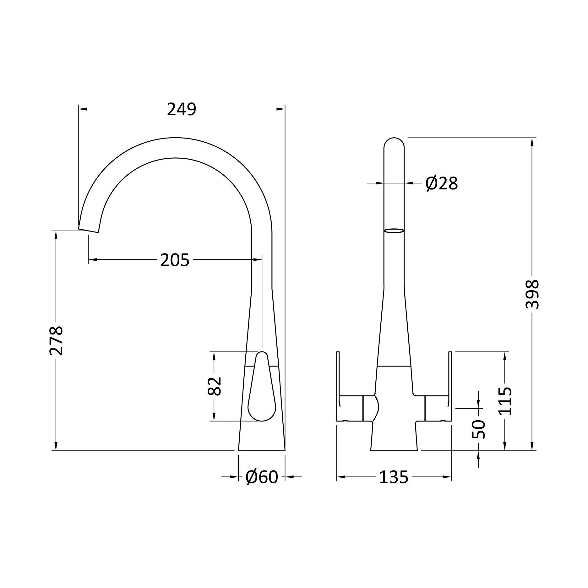 Tatenhill Kitchen Mono Sink Mixer Tap - Single or Dual Lever, Choice of Colour - Image 43