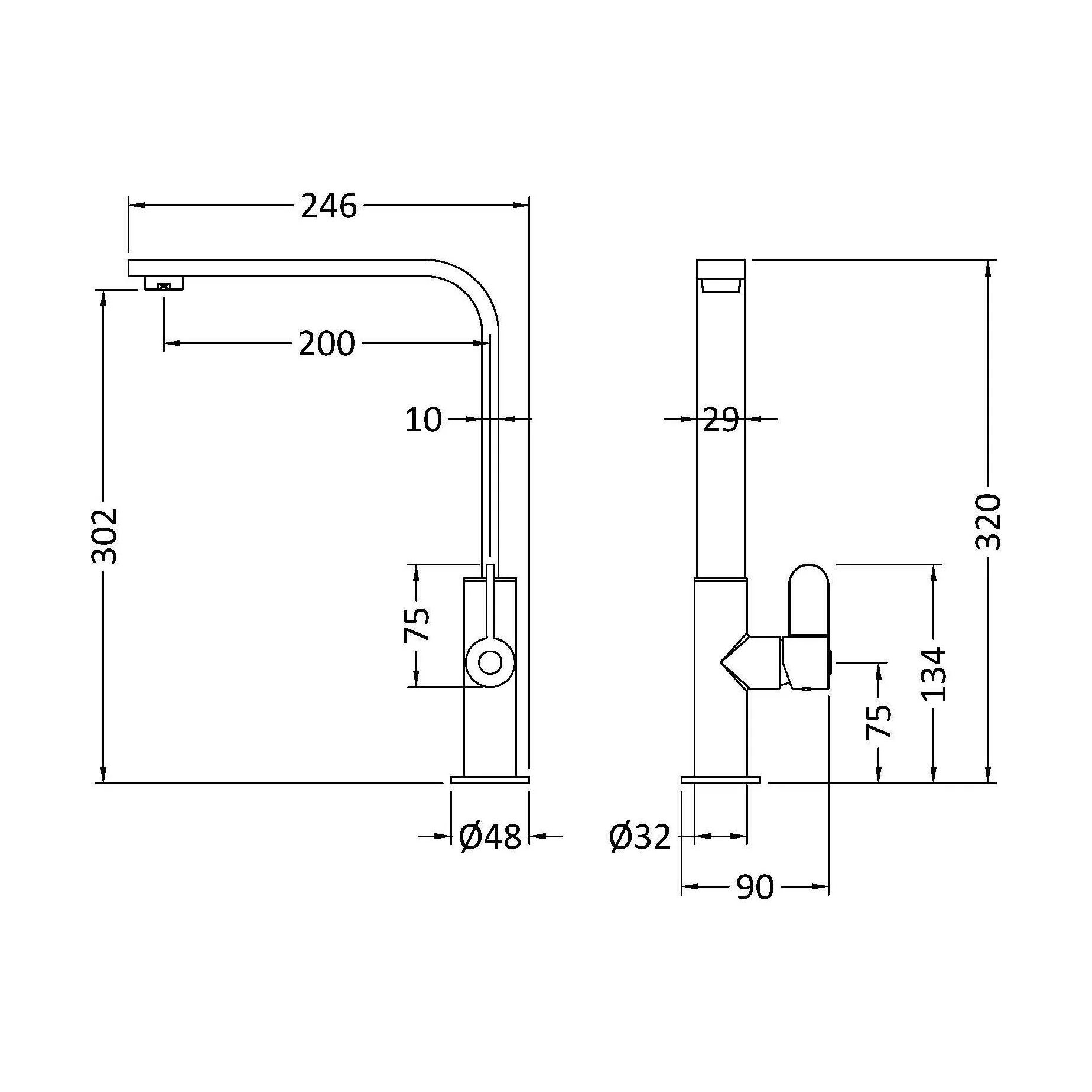 Ipstones Kitchen Mono Mixer Tap - Single or Dual Lever, Choice of Colour - Image 48