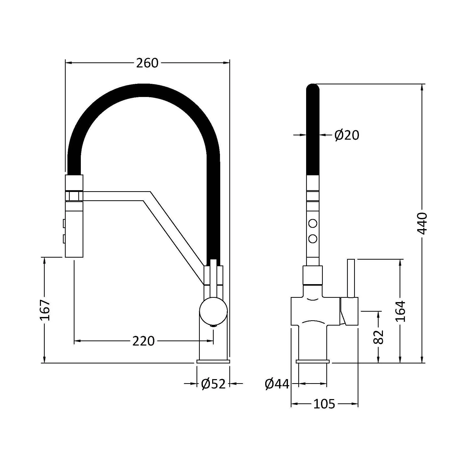 Haughton Kitchen Mono Mixer Tap - Single or Dual Lever, Choice of Colour - Image 44