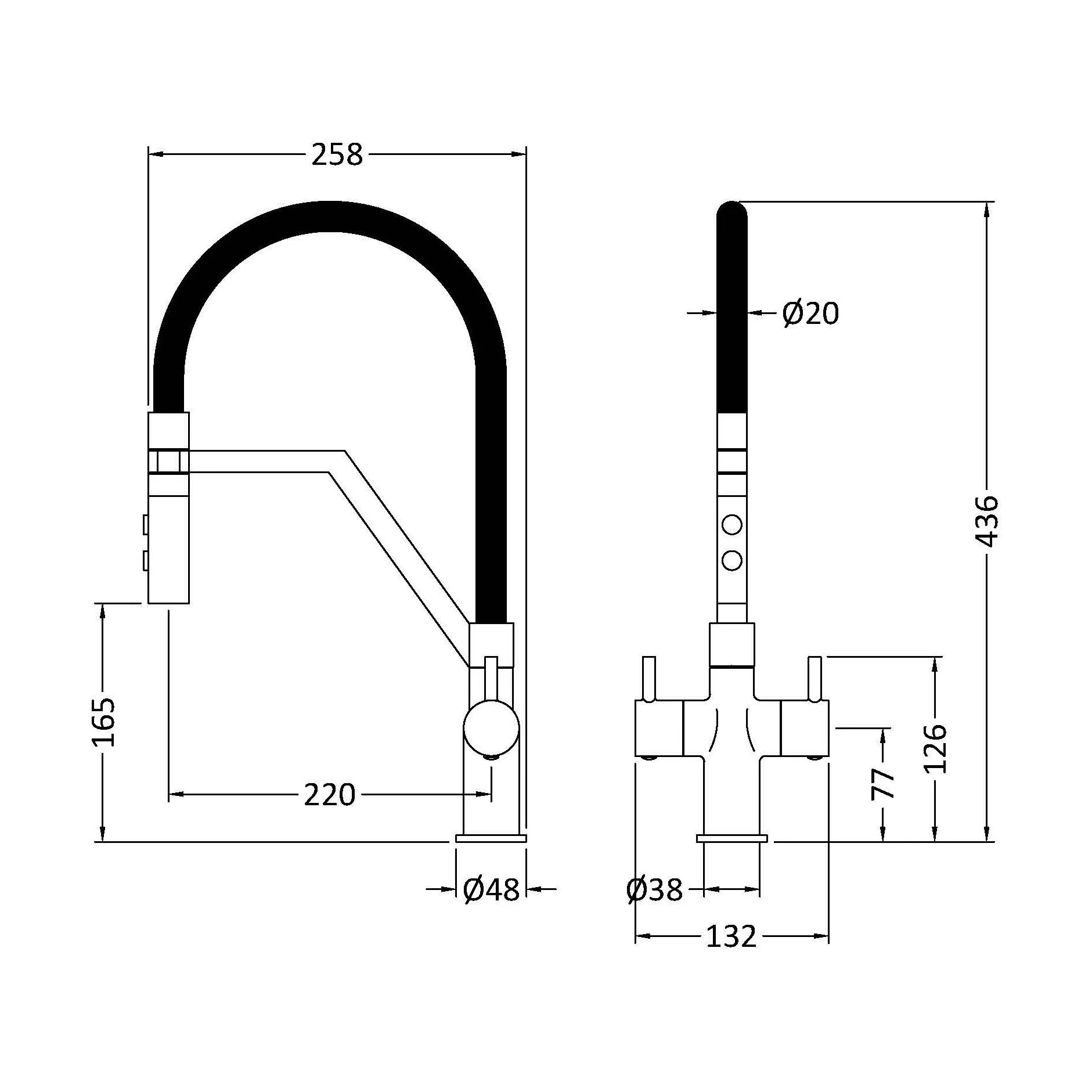 Haughton Kitchen Mono Mixer Tap - Single or Dual Lever, Choice of Colour - Image 45