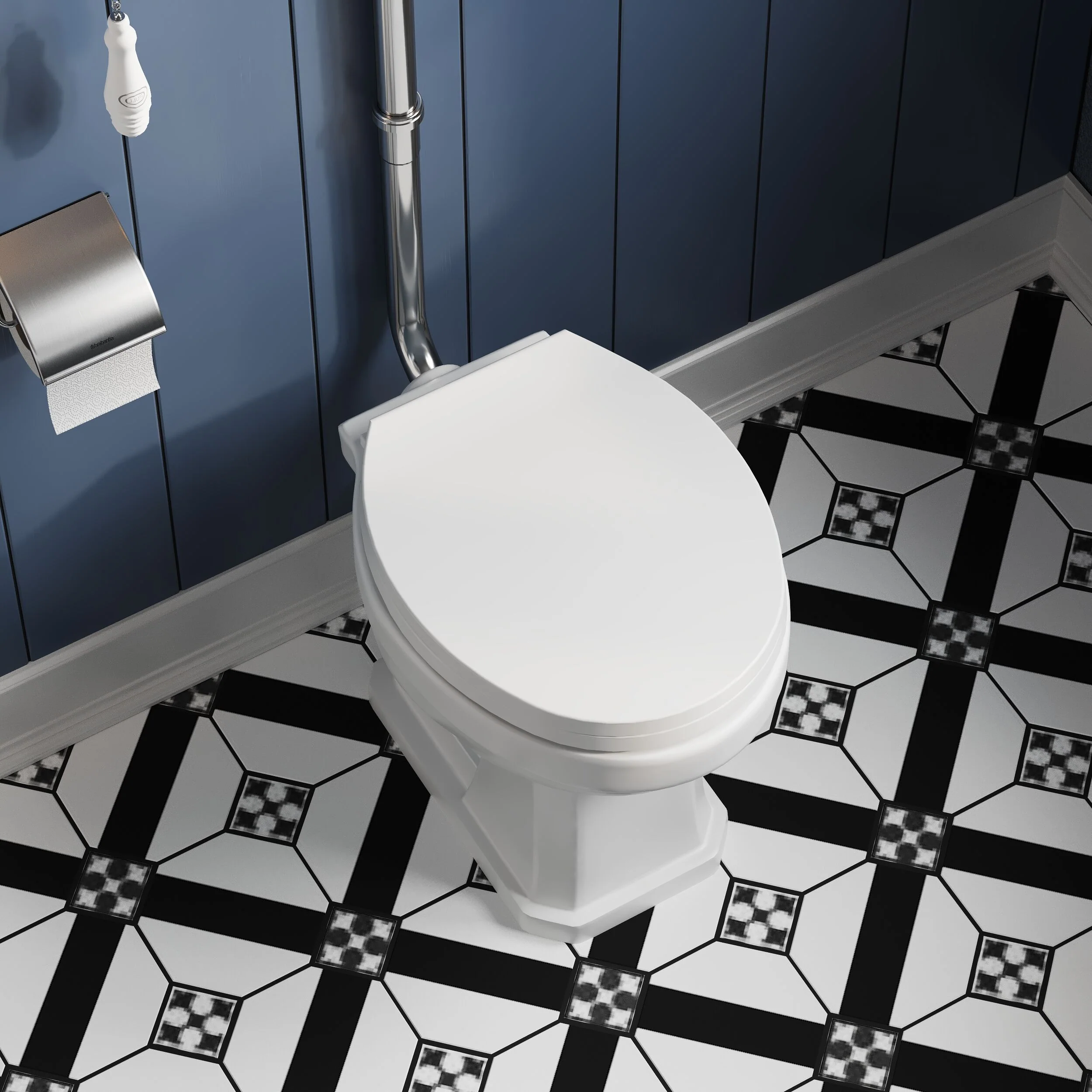 Madeley Traditional Toilet with High Level Cistern, Flush Pipe Kit and Soft Close Toilet Seat - Image 3
