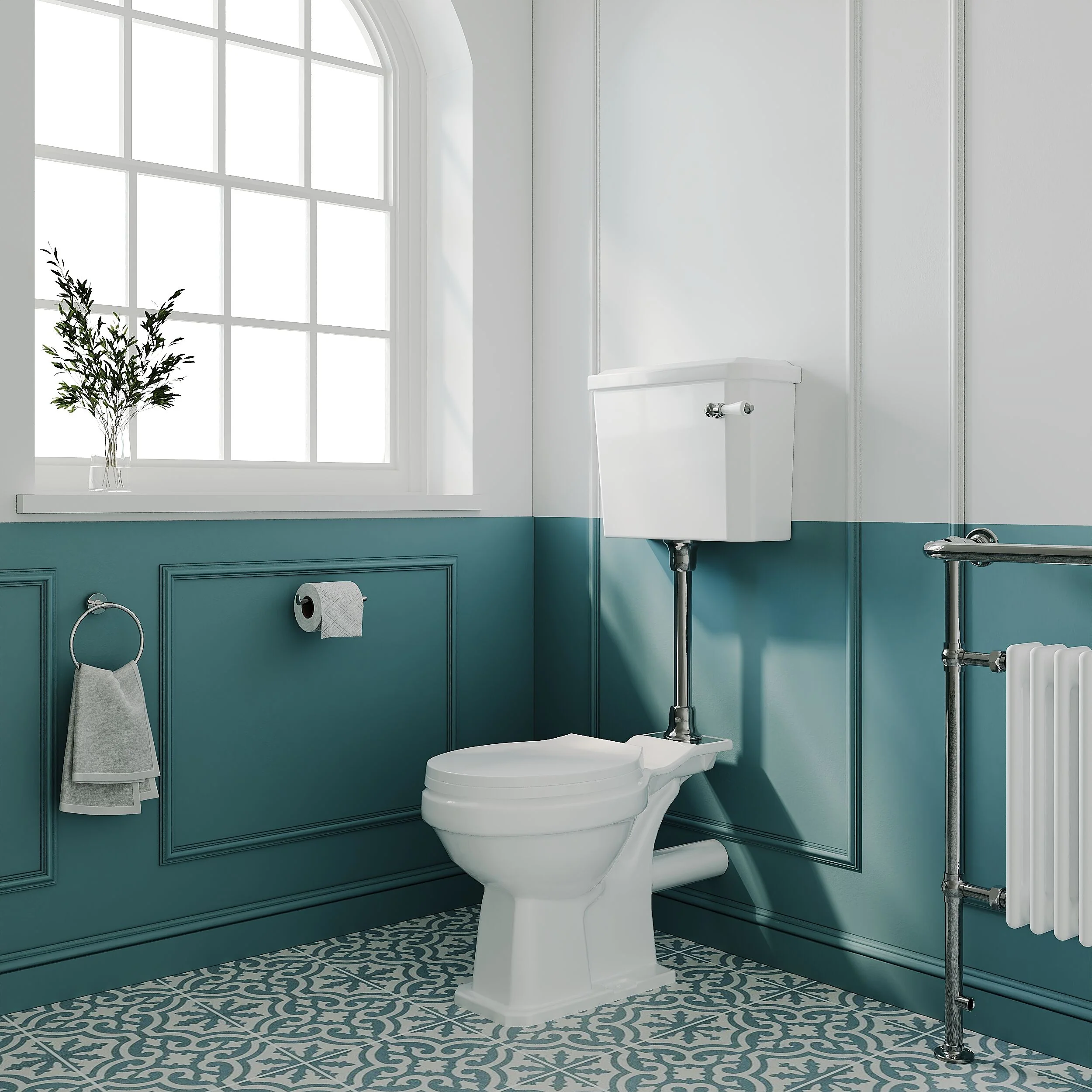 Madeley Traditional Toilet with Mid Level Cistern, Flush Pipe Kit and Soft Close Toilet Seat - Image 4