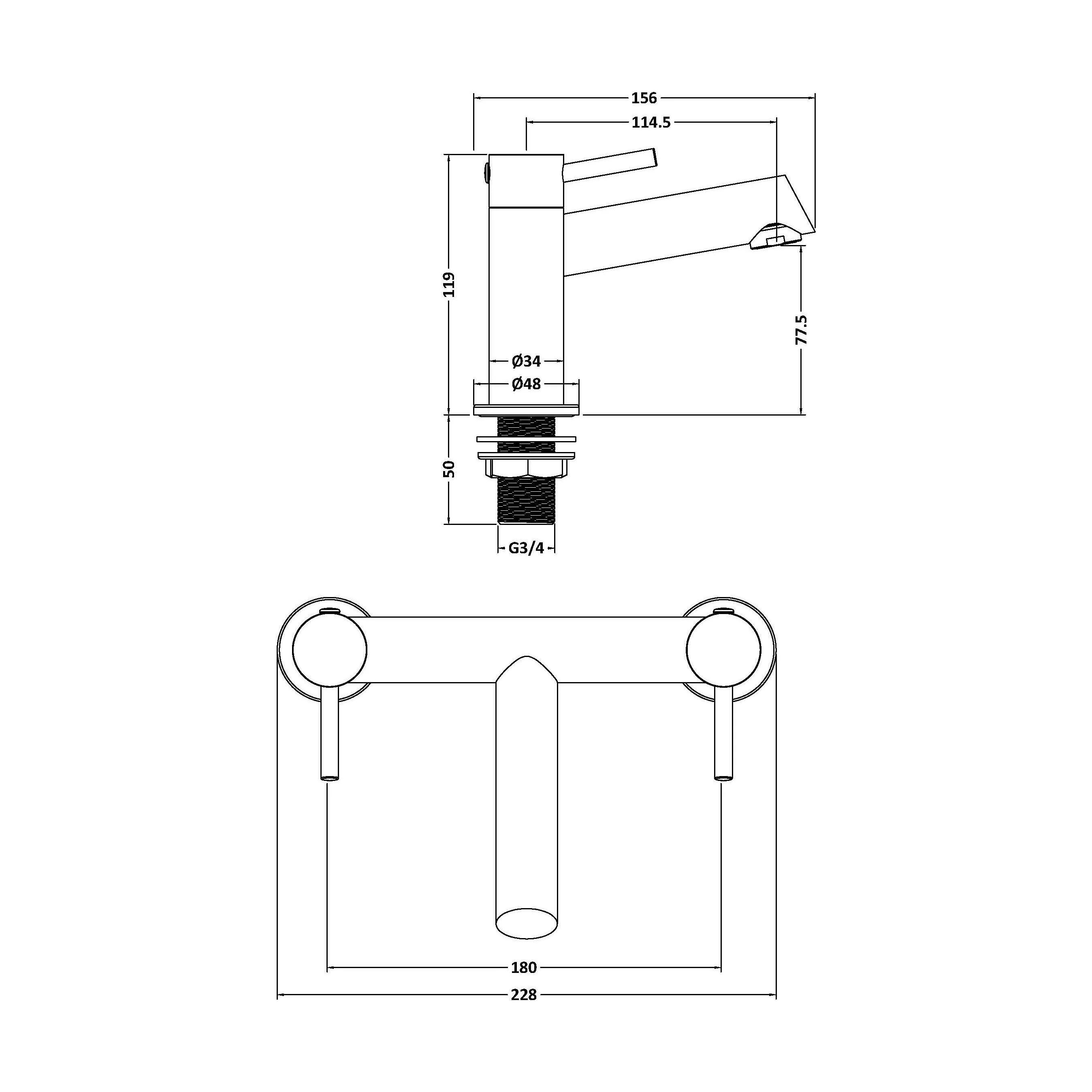 Wetley Minimalist Round Deck Mounted Bath Filler Tap - Choice of Finish - Image 12