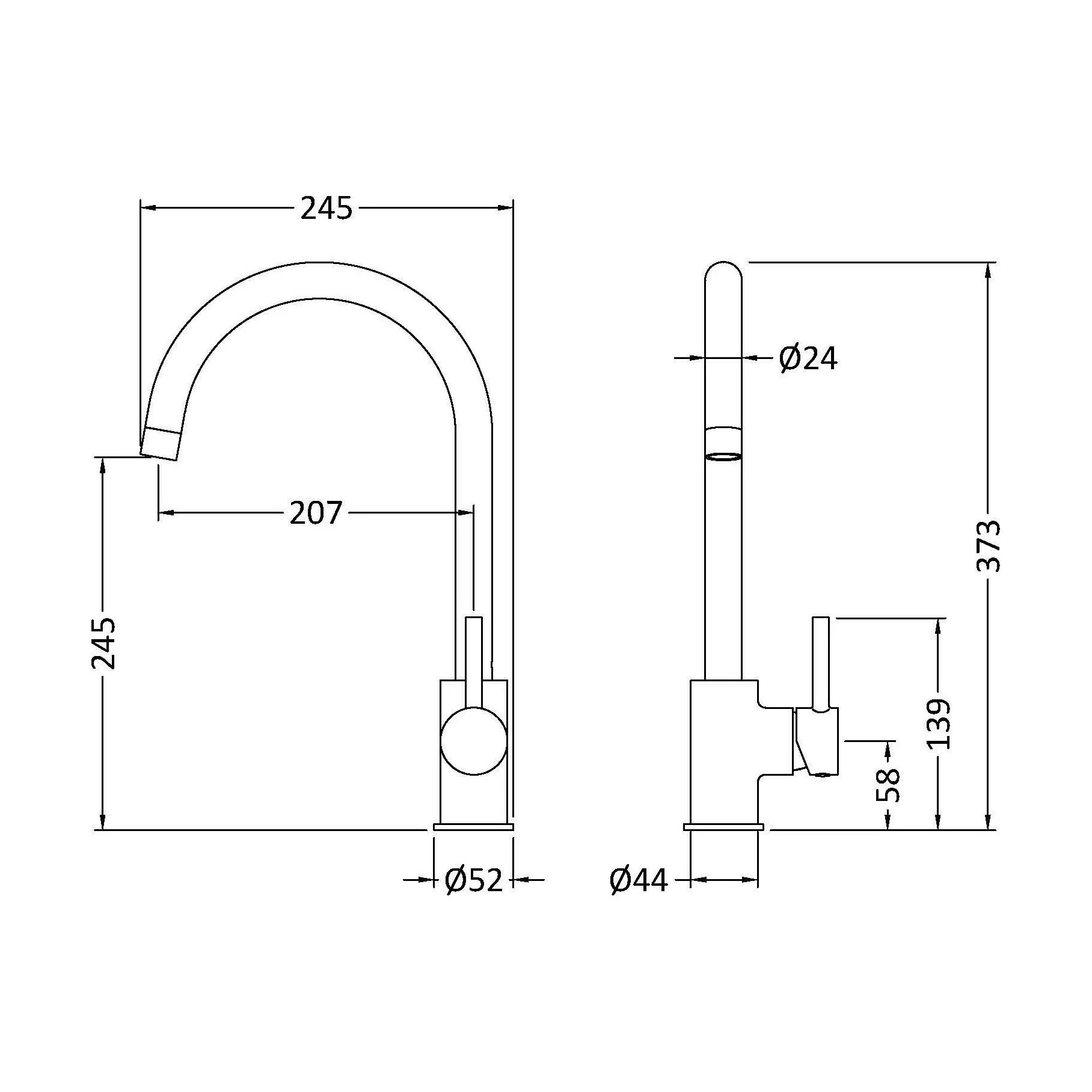 Gratwich Kitchen Mono Mixer Tap - Single or Dual Lever, Choice of Colour - Image 46