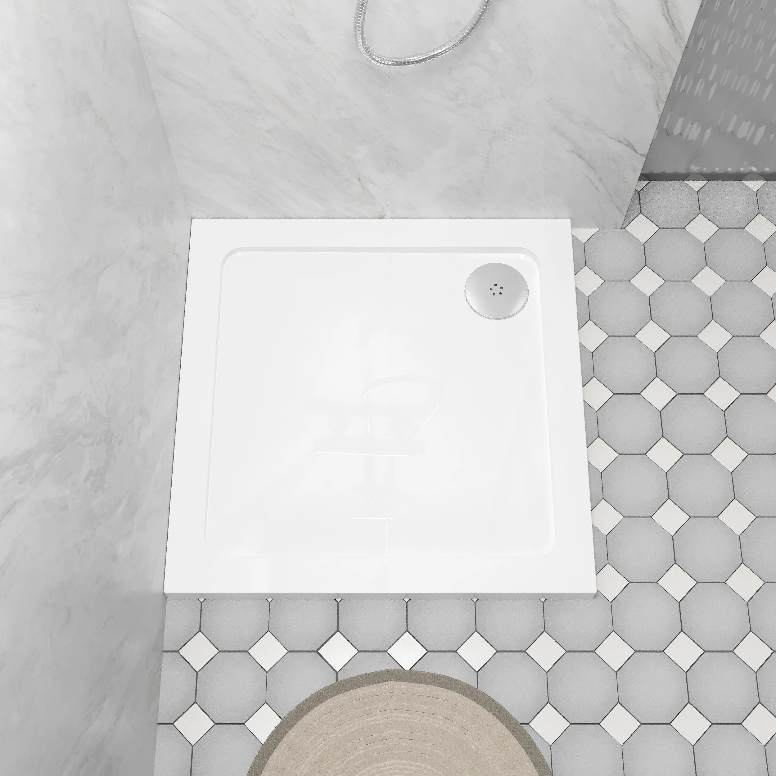 Balterley Shower Tray Modern Square, 40mm Profile - Choice of Size and Colour - Image 13
