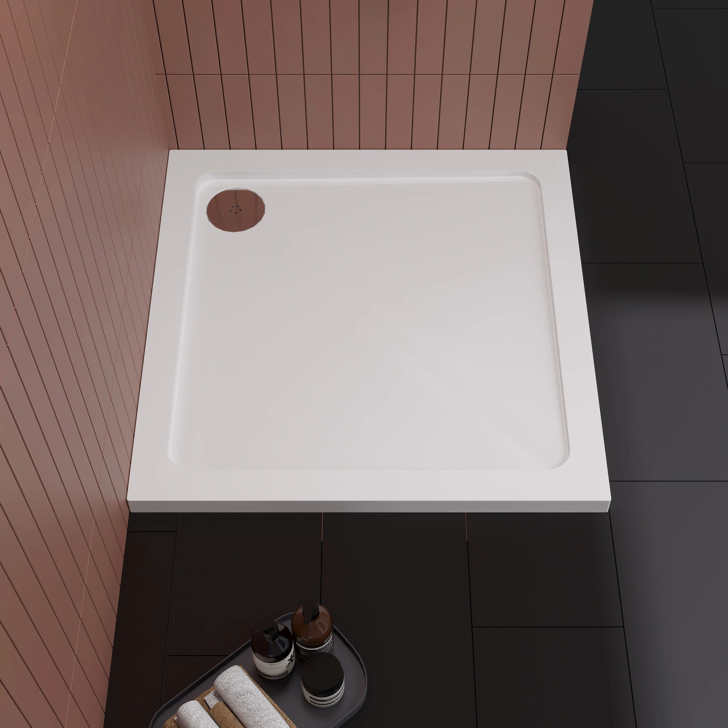 Balterley Shower Tray Modern Square, 40mm Profile - Choice of Size and Colour - Image 15