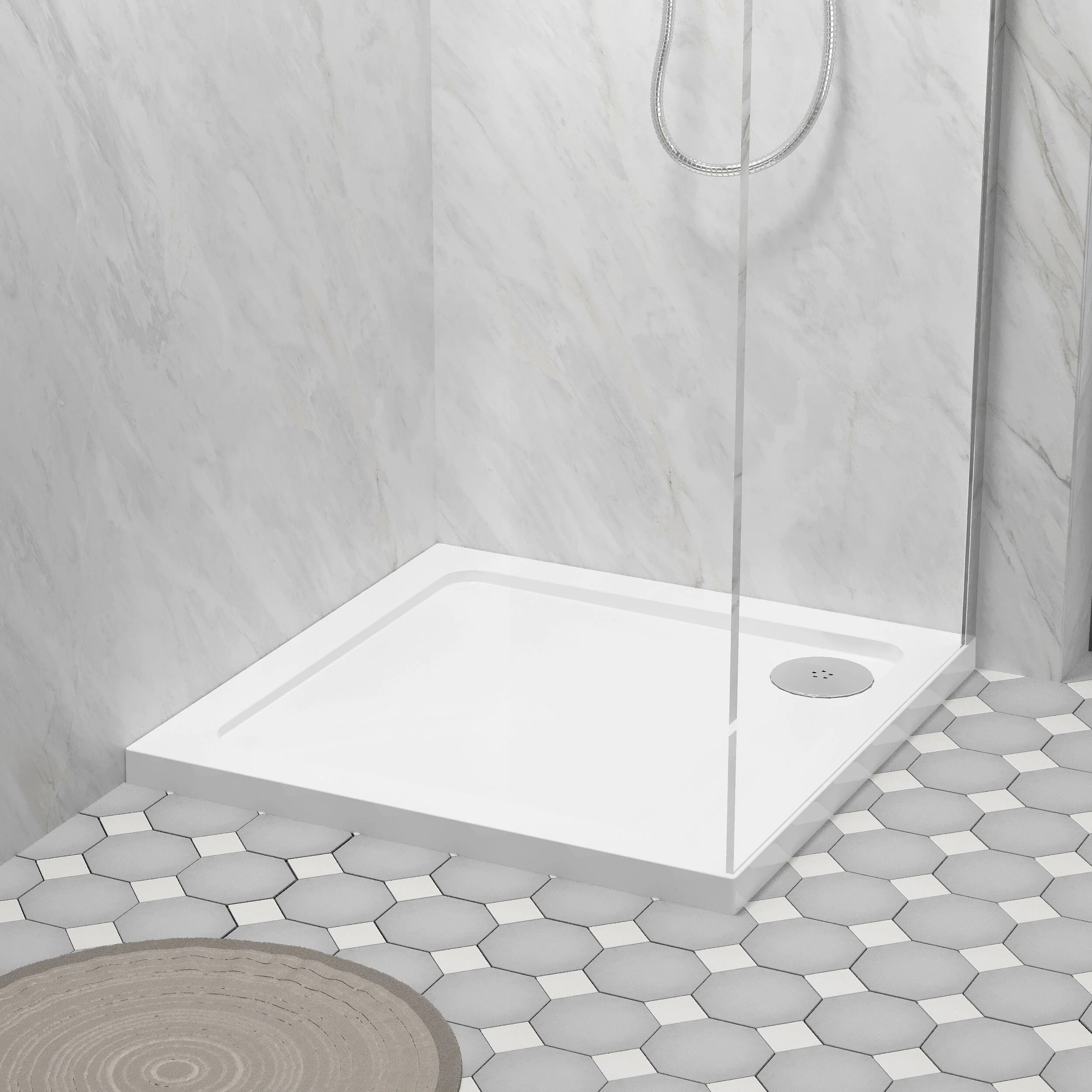 Balterley Shower Tray Modern Square, 40mm Profile - Choice of Size and Colour - Image 3