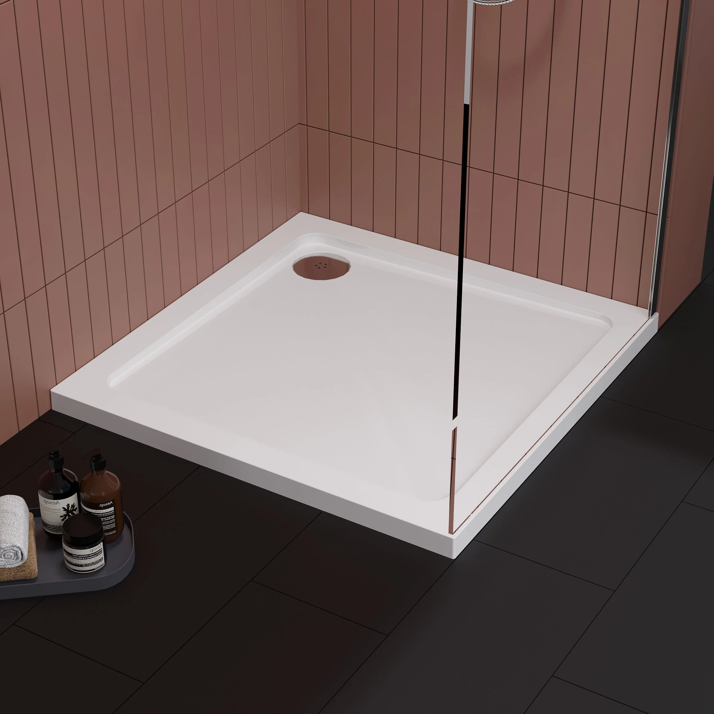 Balterley Shower Tray Modern Square, 40mm Profile - Choice of Size and Colour - Image 5
