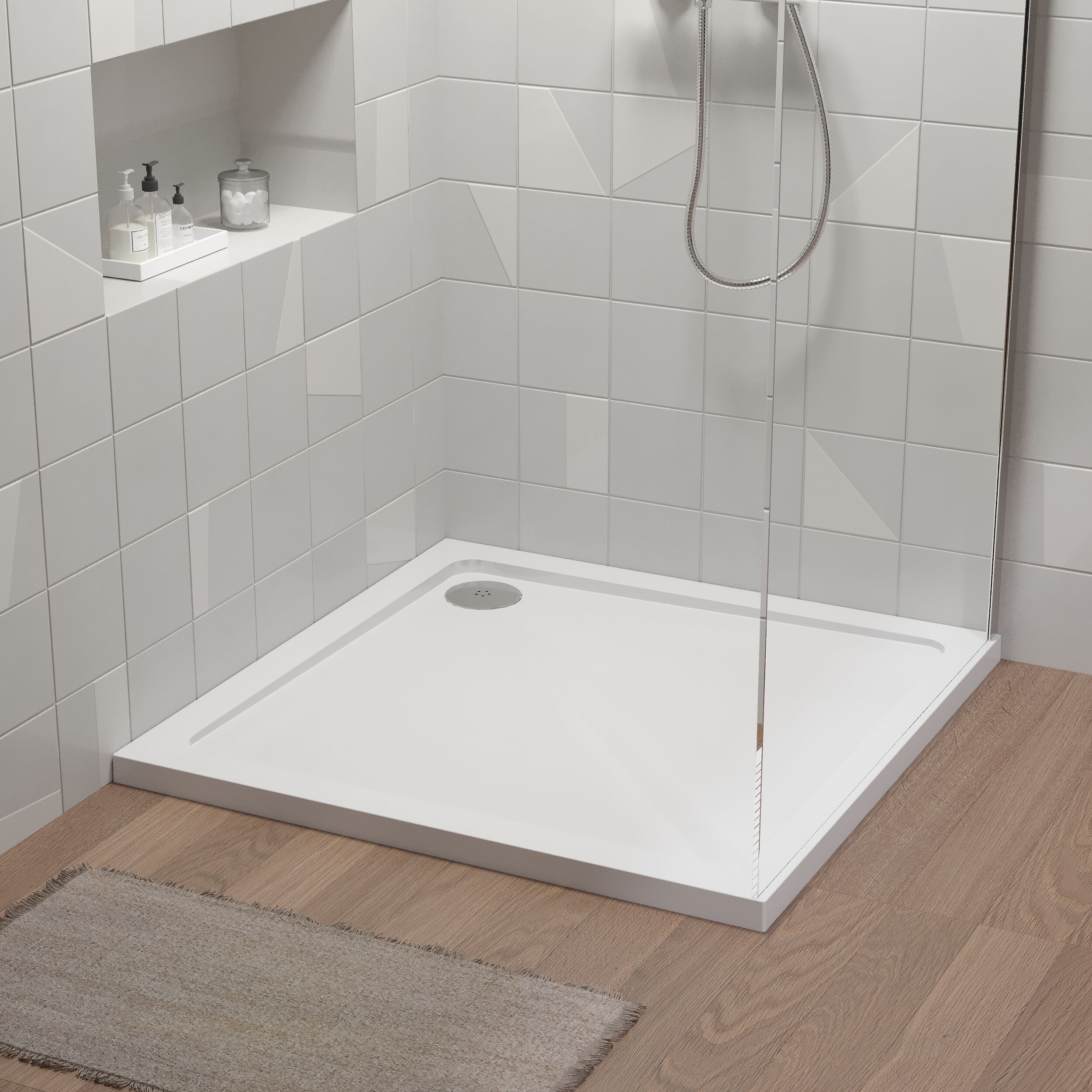 Balterley Shower Tray Modern Square, 40mm Profile - Choice of Size and Colour - Image 7