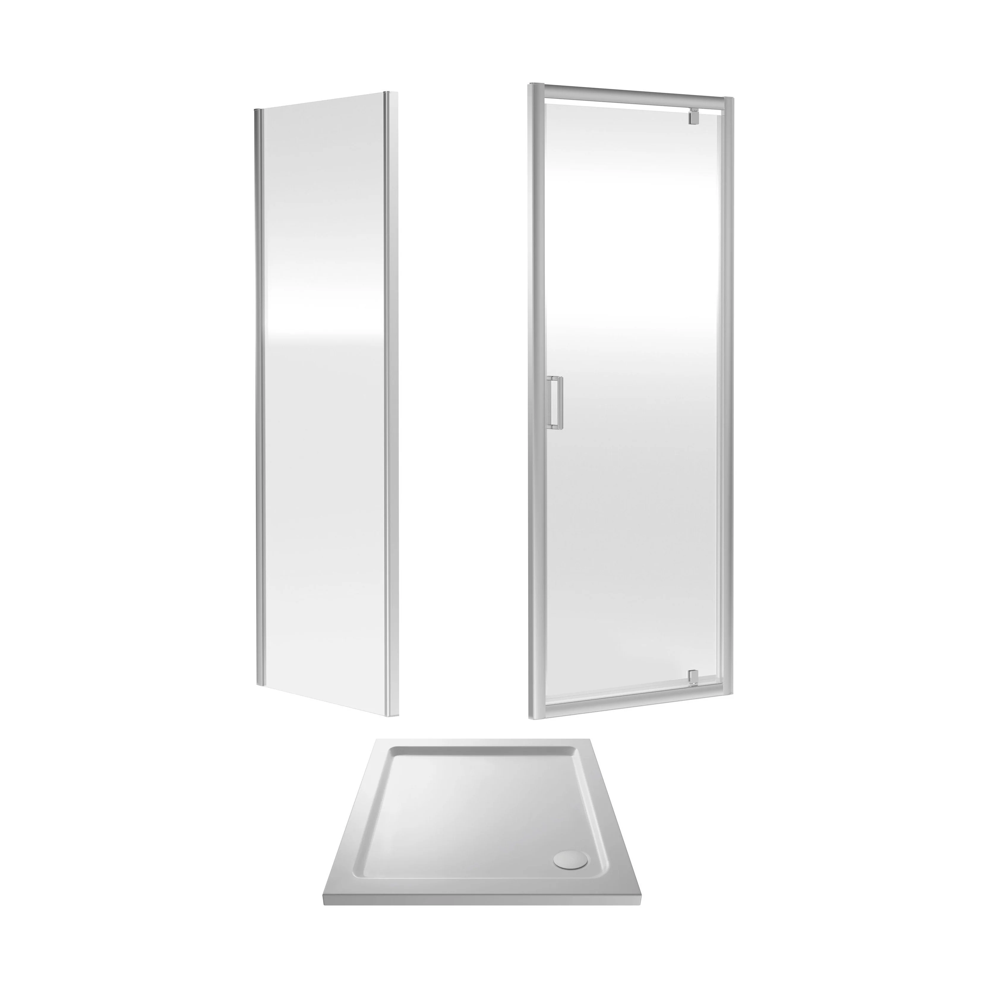 Almington Pivot Shower Door, Side Panel and Shower Tray - Choice of Size and Finish - Image 7