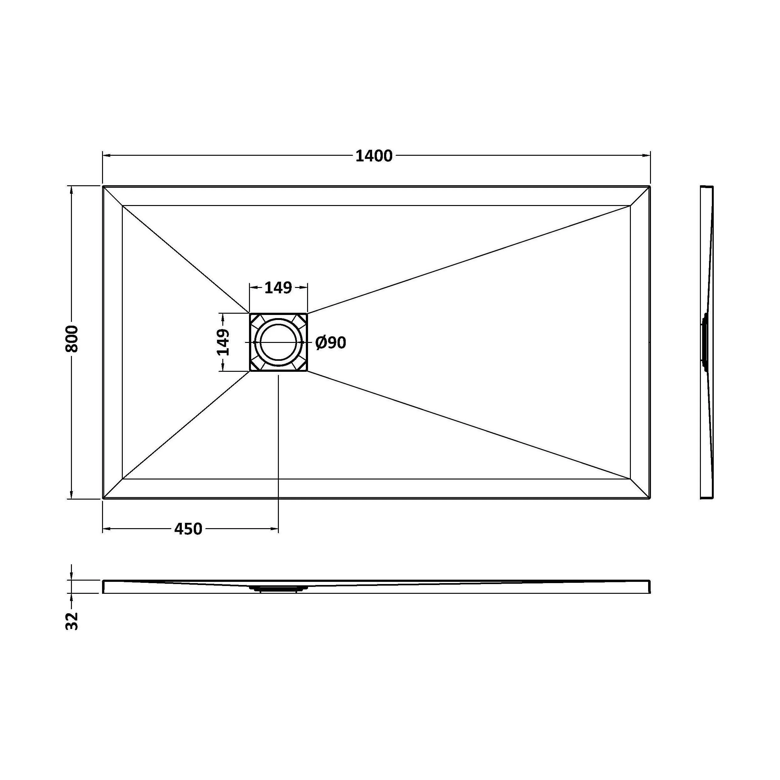 Balterley Shower Tray Premium Slimline Rectangular - Multiple Sizes and Finishes - Image 54