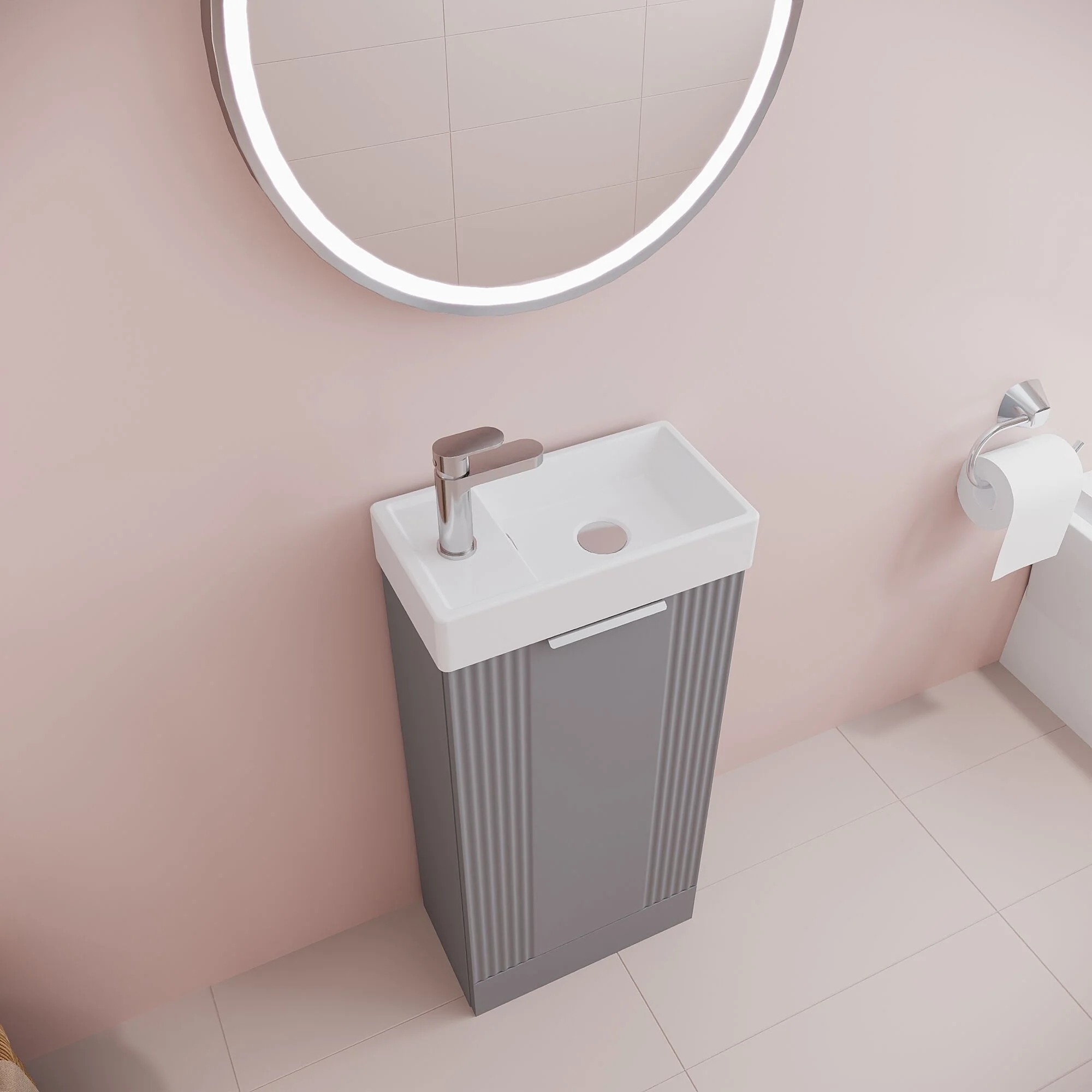 Belvide Retro Floor Standing  Bathroom Cloakroom Vanity Basin Unit - 781 x 400 x 222mm - Multiple Colours - Image 30