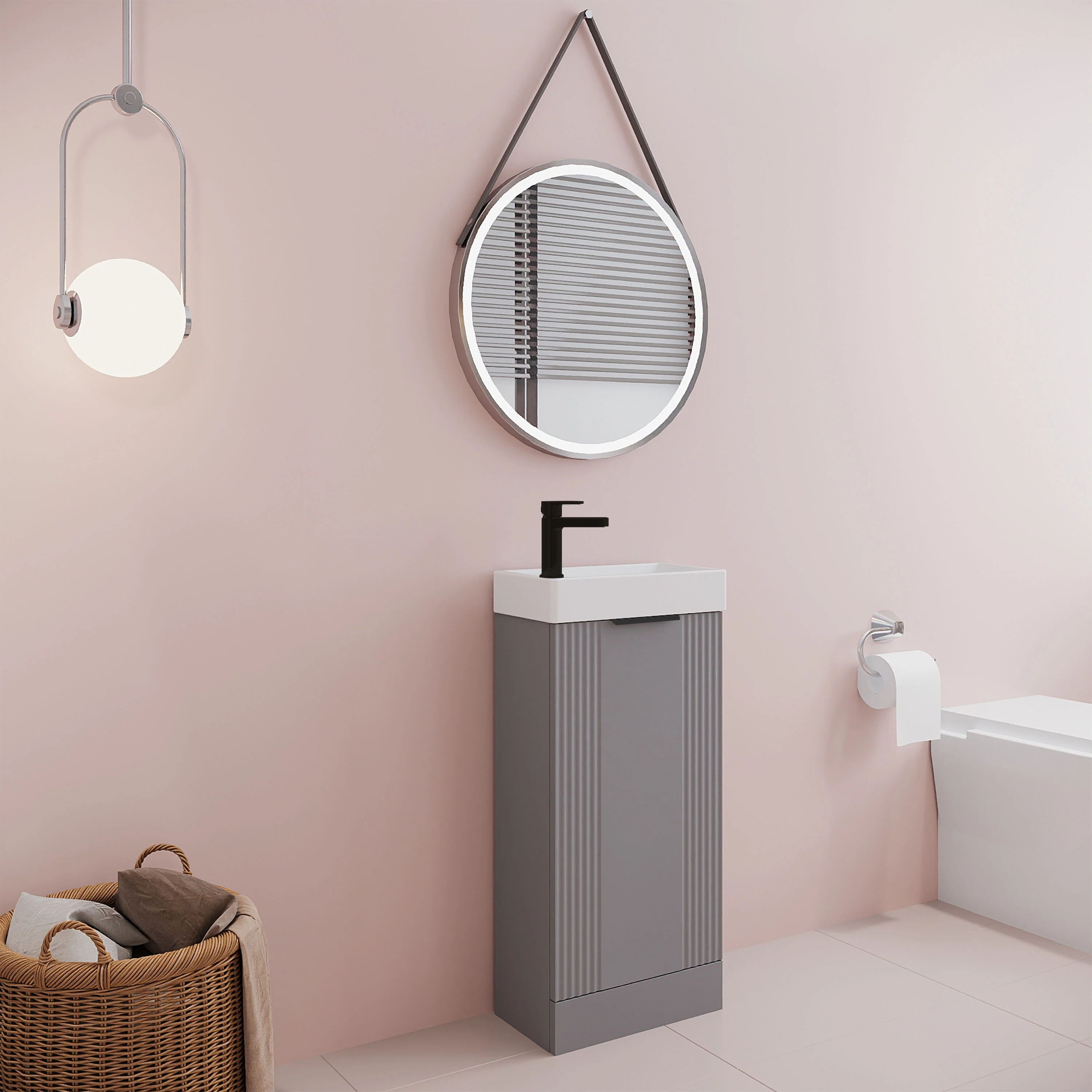 Belvide Retro Floor Standing  Bathroom Cloakroom Vanity Basin Unit - 781 x 400 x 222mm - Multiple Colours - Image 46