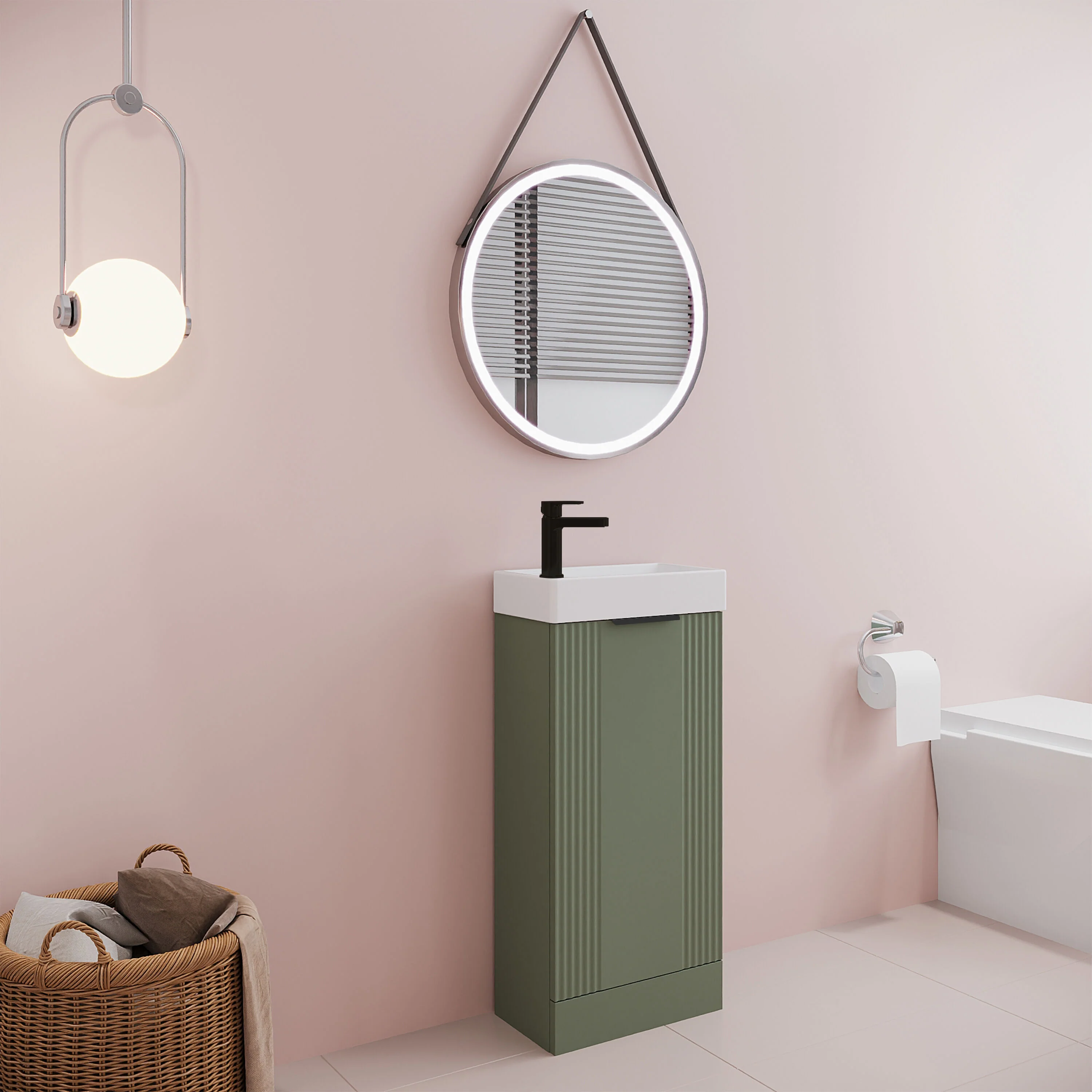 Belvide Retro Floor Standing  Bathroom Cloakroom Vanity Basin Unit - 781 x 400 x 222mm - Multiple Colours - Image 52