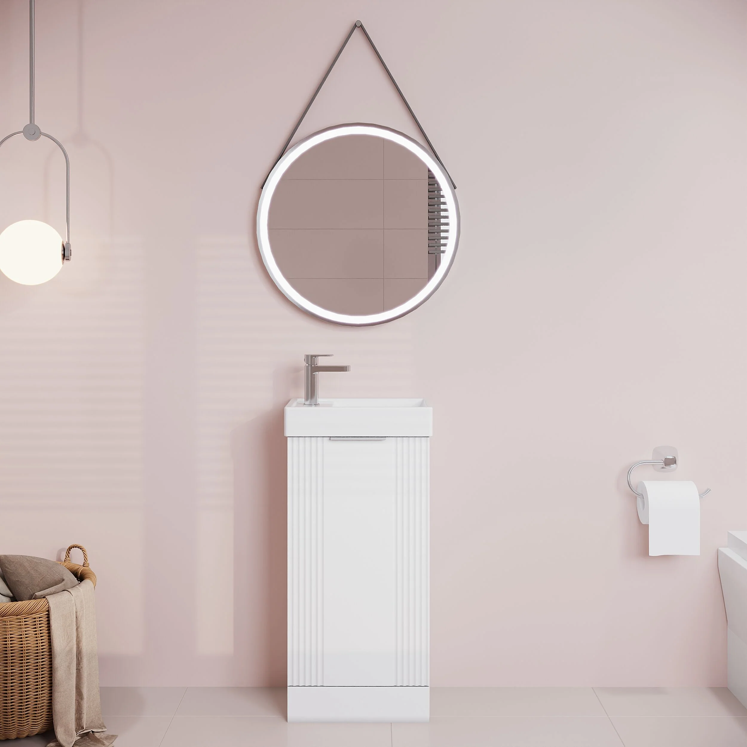 Belvide Retro Floor Standing  Bathroom Cloakroom Vanity Basin Unit - 781 x 400 x 222mm - Multiple Colours - Image 9