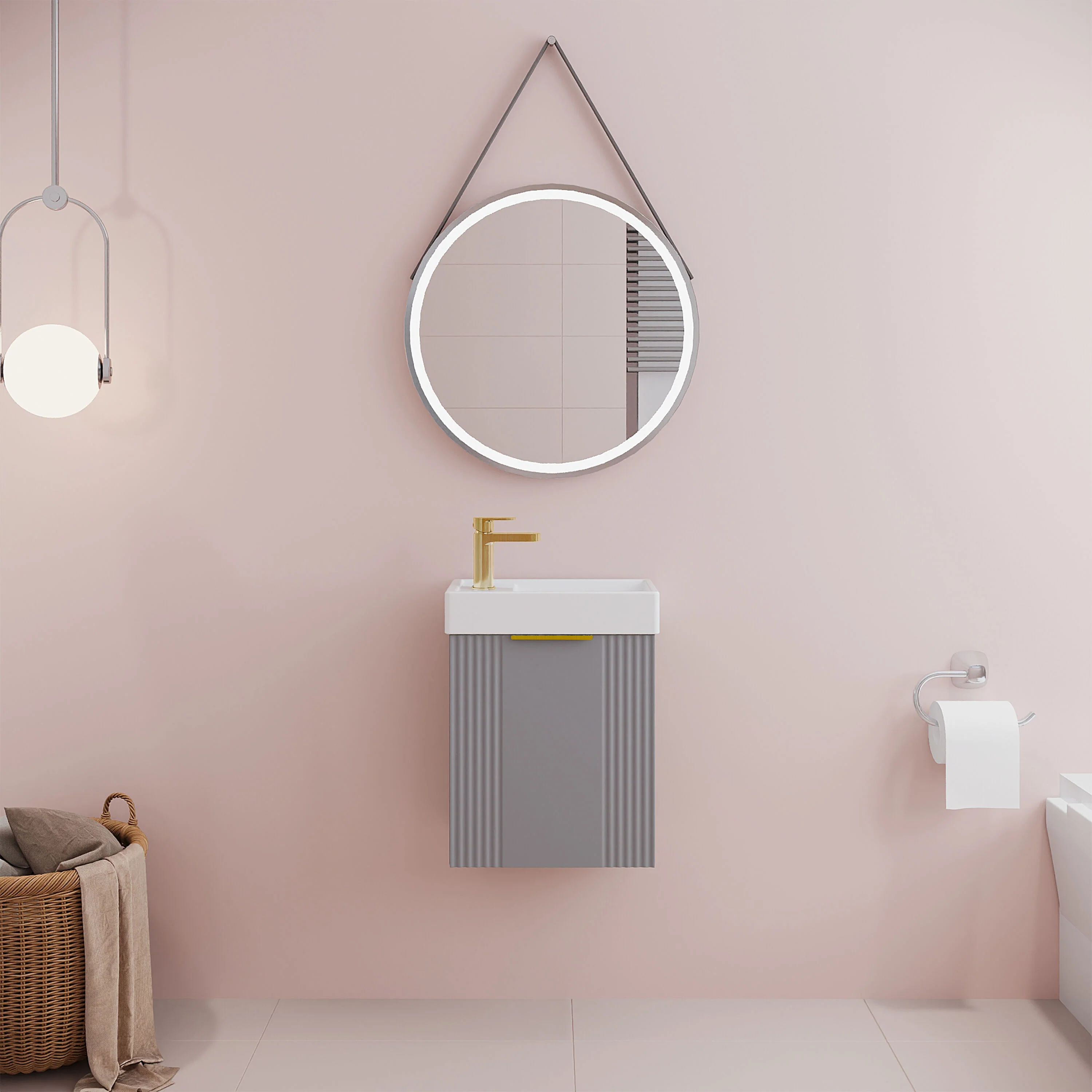 Belvide Retro Wall Hung Bathroom Cloakroom Vanity Basin Unit 438 x 400 x 222mm - Multiple Colours - Image 19