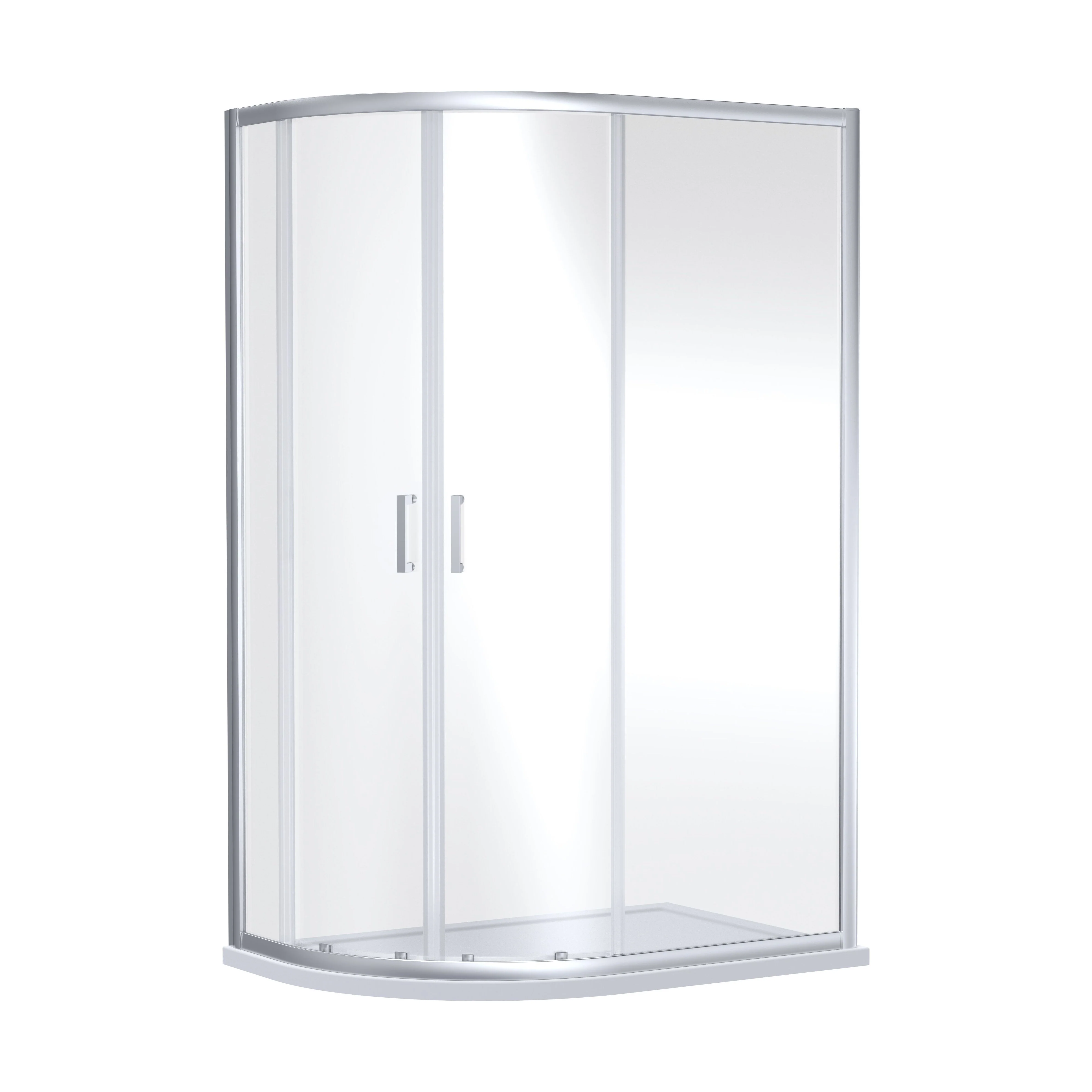 Almington 6mm Toughened Safety Glass Offset Quadrant Shower Enclosure - H: 1900mm - Choice of Profile Finish - Image 4