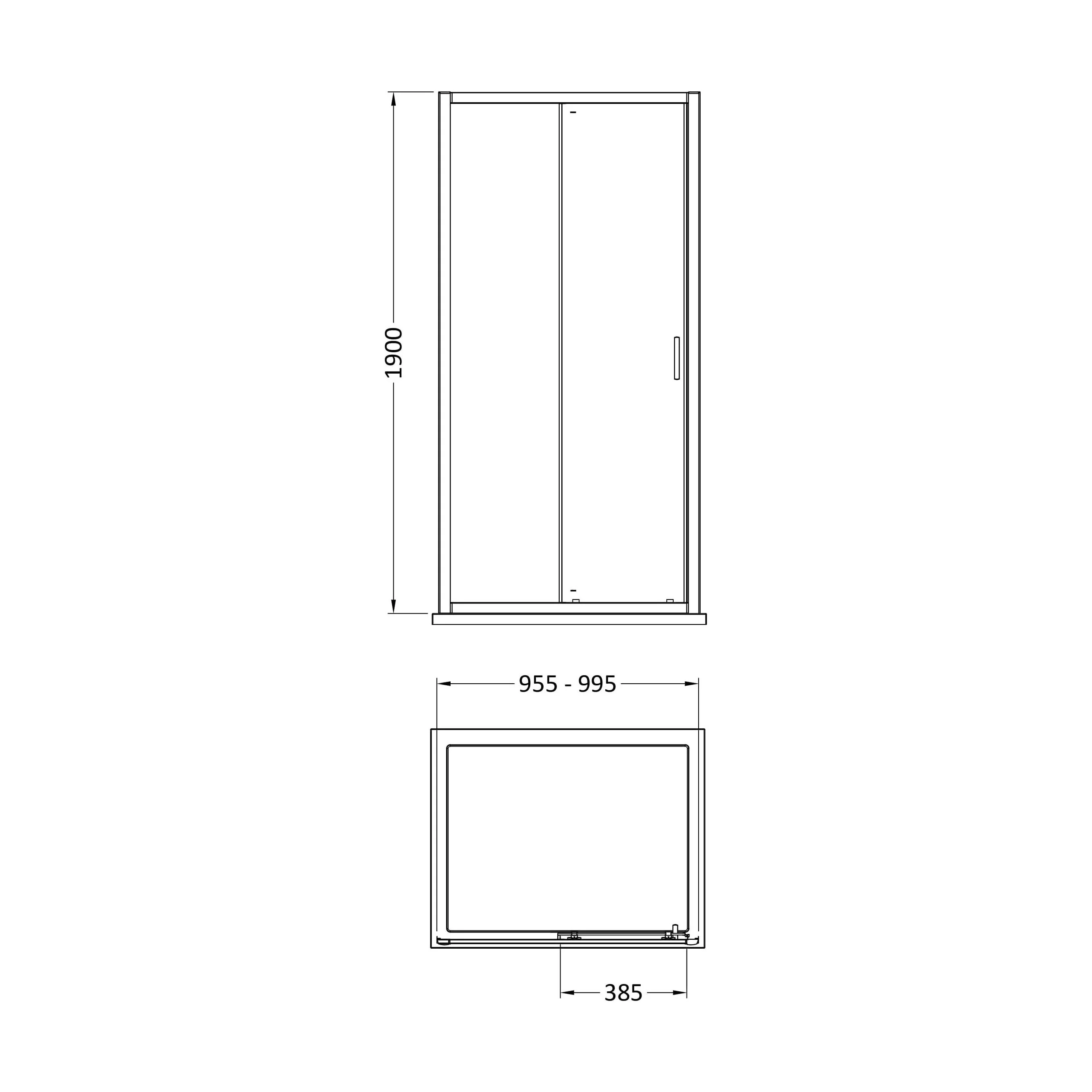 Almington 6mm Toughened Safety Glass Sliding Shower Door - H: 1900mm - Choice of Profile Finish - Image 22