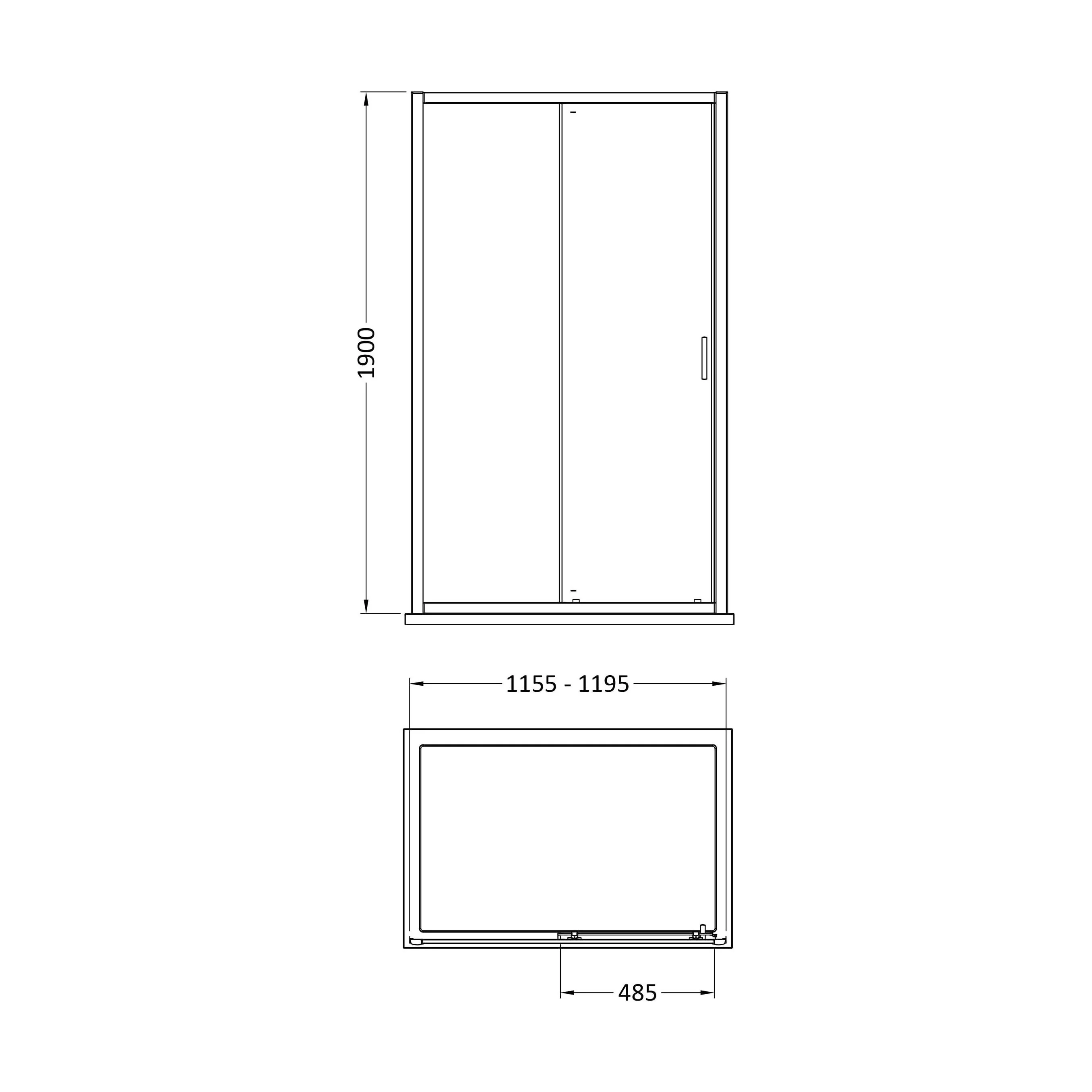 Almington 6mm Toughened Safety Glass Sliding Shower Door - H: 1900mm - Choice of Profile Finish - Image 27