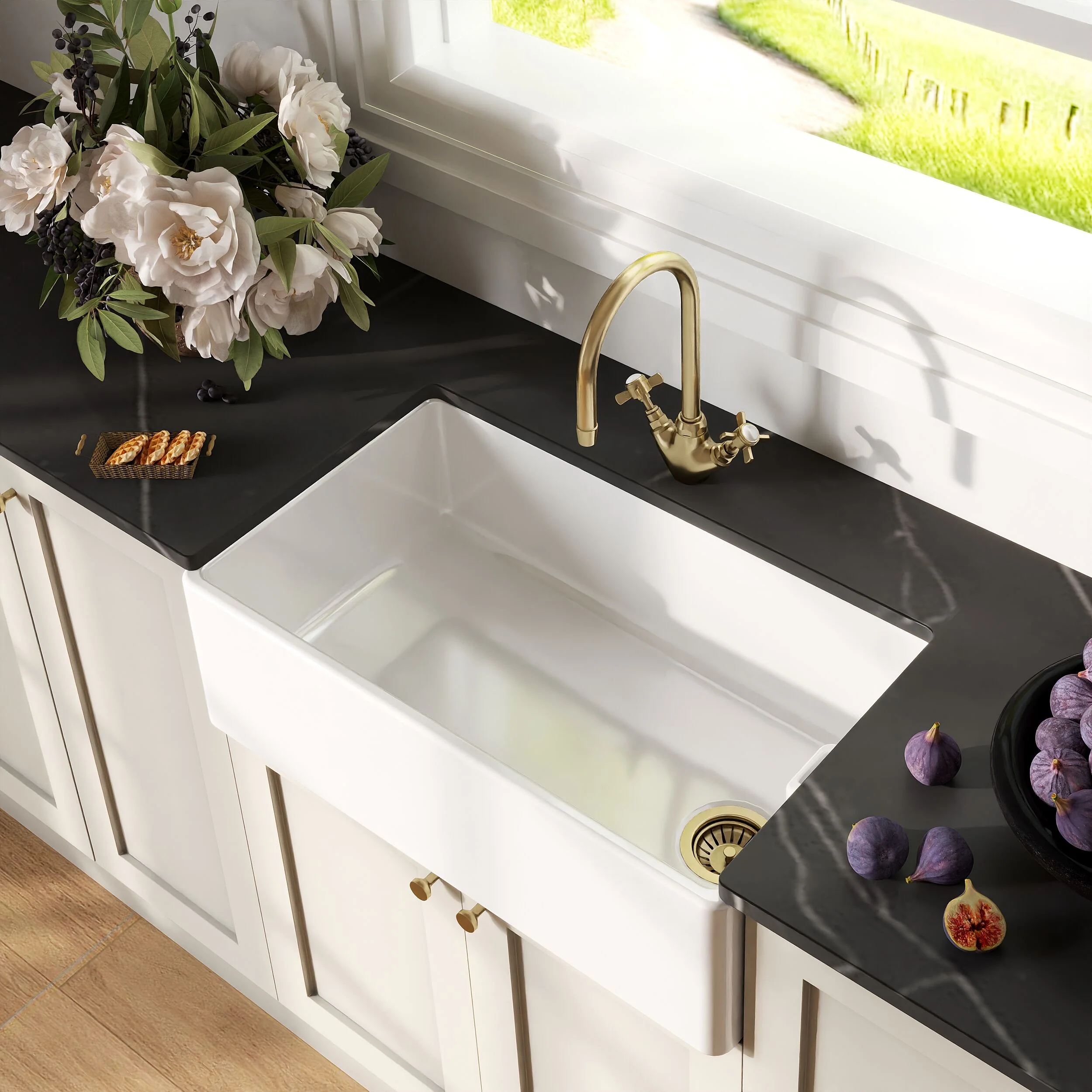 Single Bowl Fireclay Ceramic Belfast Kitchen Sink - Multiple Sizes Available - Image 8