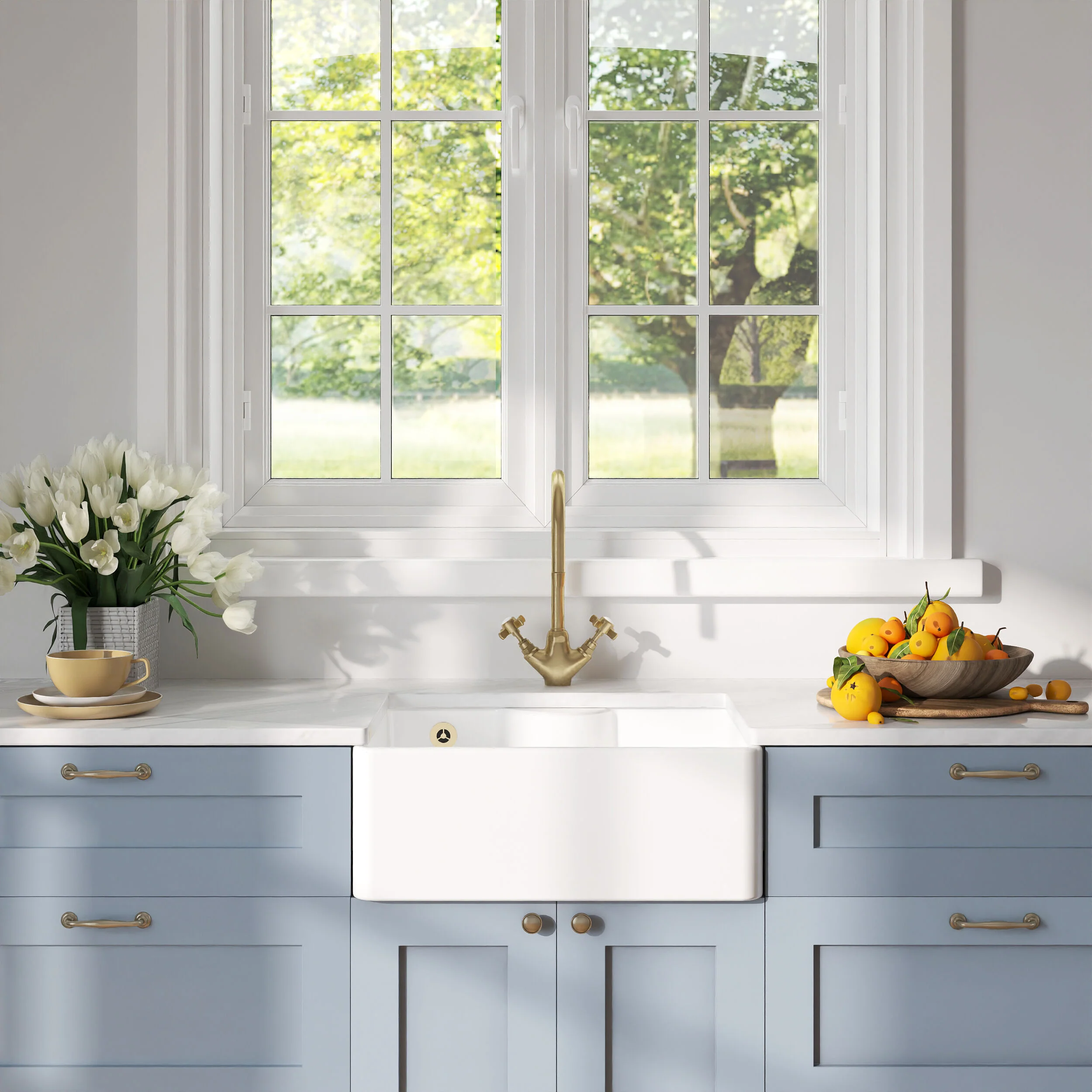 Single Bowl Fireclay Ceramic Butler Kitchen Sink - Variety of Sizes and Features Available - Image 7