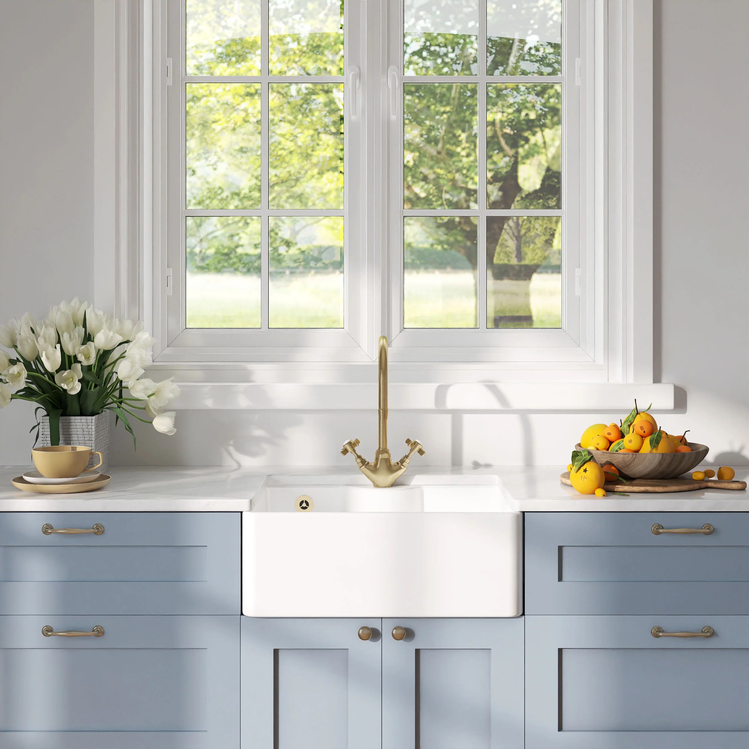 Single Bowl Fireclay Ceramic Butler Kitchen Sink - Variety of Sizes and Features Available - Image 8