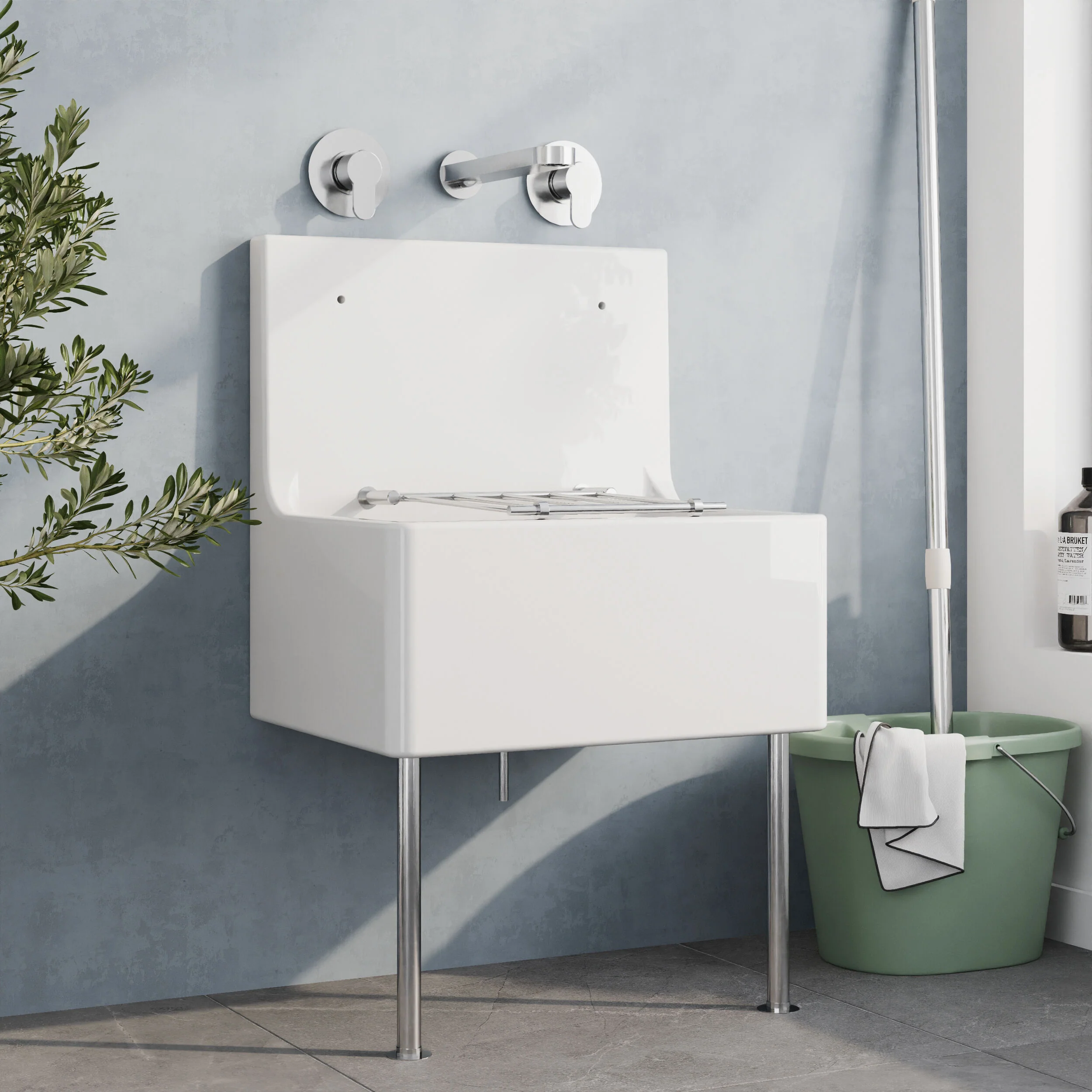 Single Bowl  Fireclay Ceramic Cleaner Sink w.Grid - Multiple Sizes and Accessories - Image 42