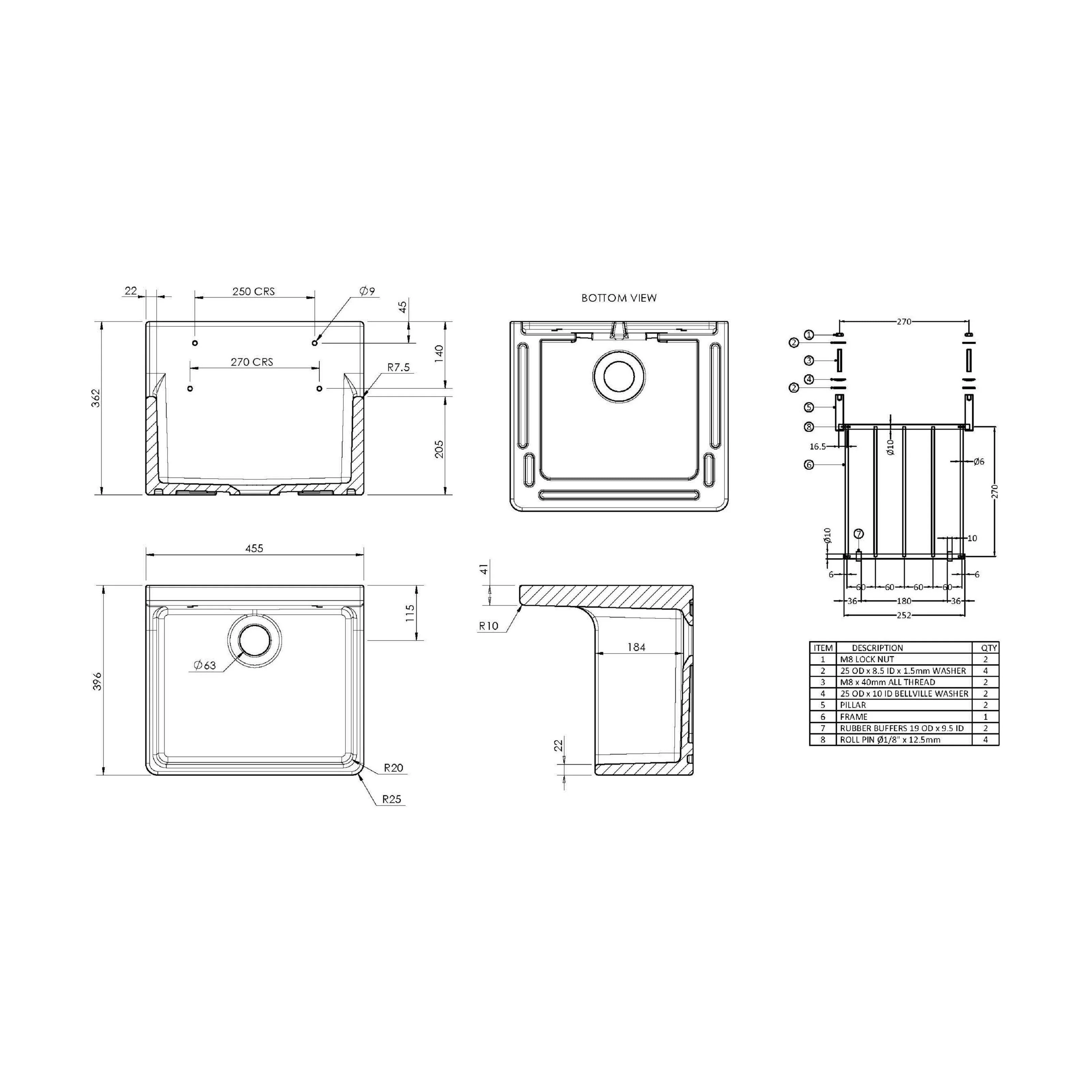 Single Bowl  Fireclay Ceramic Cleaner Sink w.Grid - Multiple Sizes and Accessories - Image 65