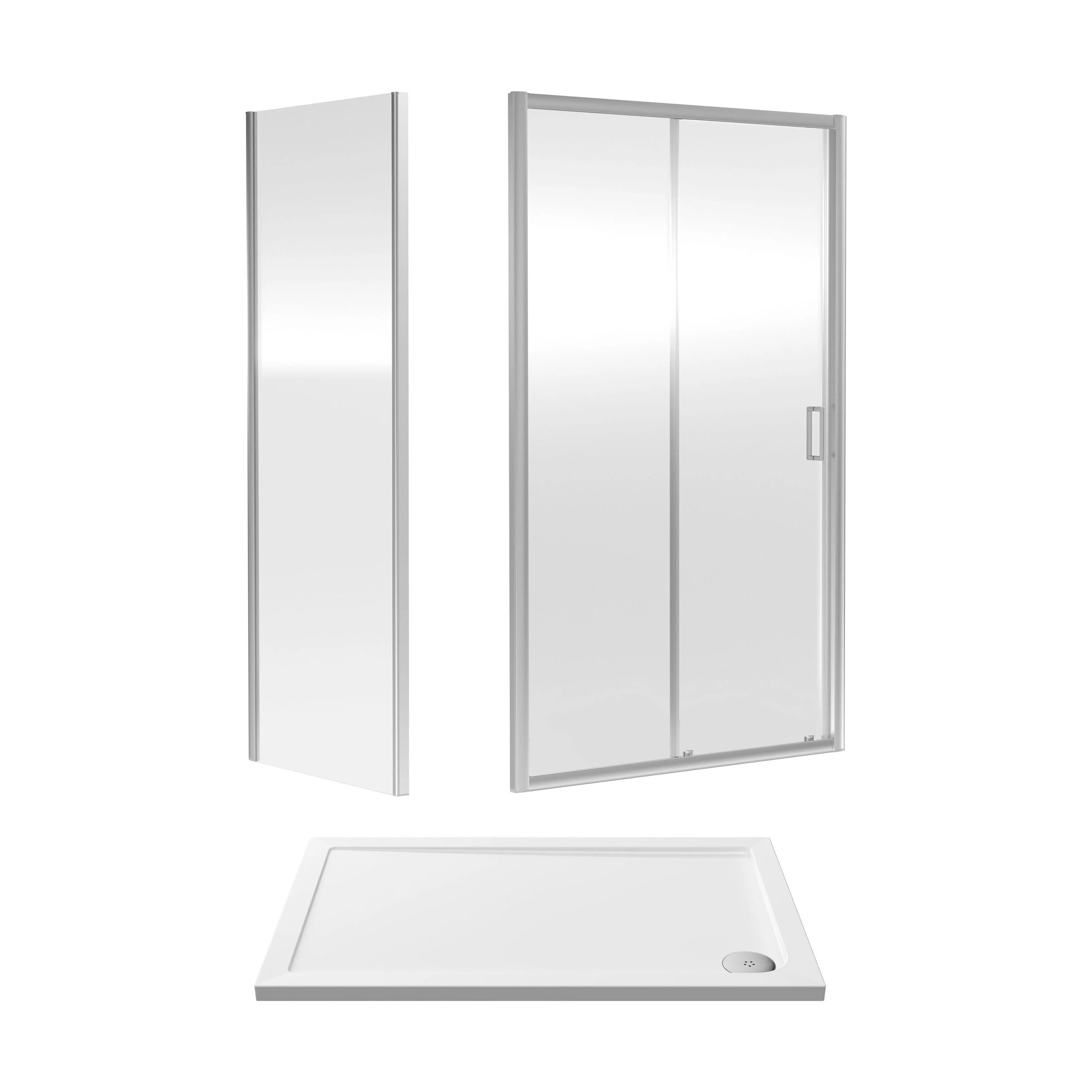 Almington Sliding Shower Door, Side Panel and Shower Tray - Choice of Size and Finish - Image 16