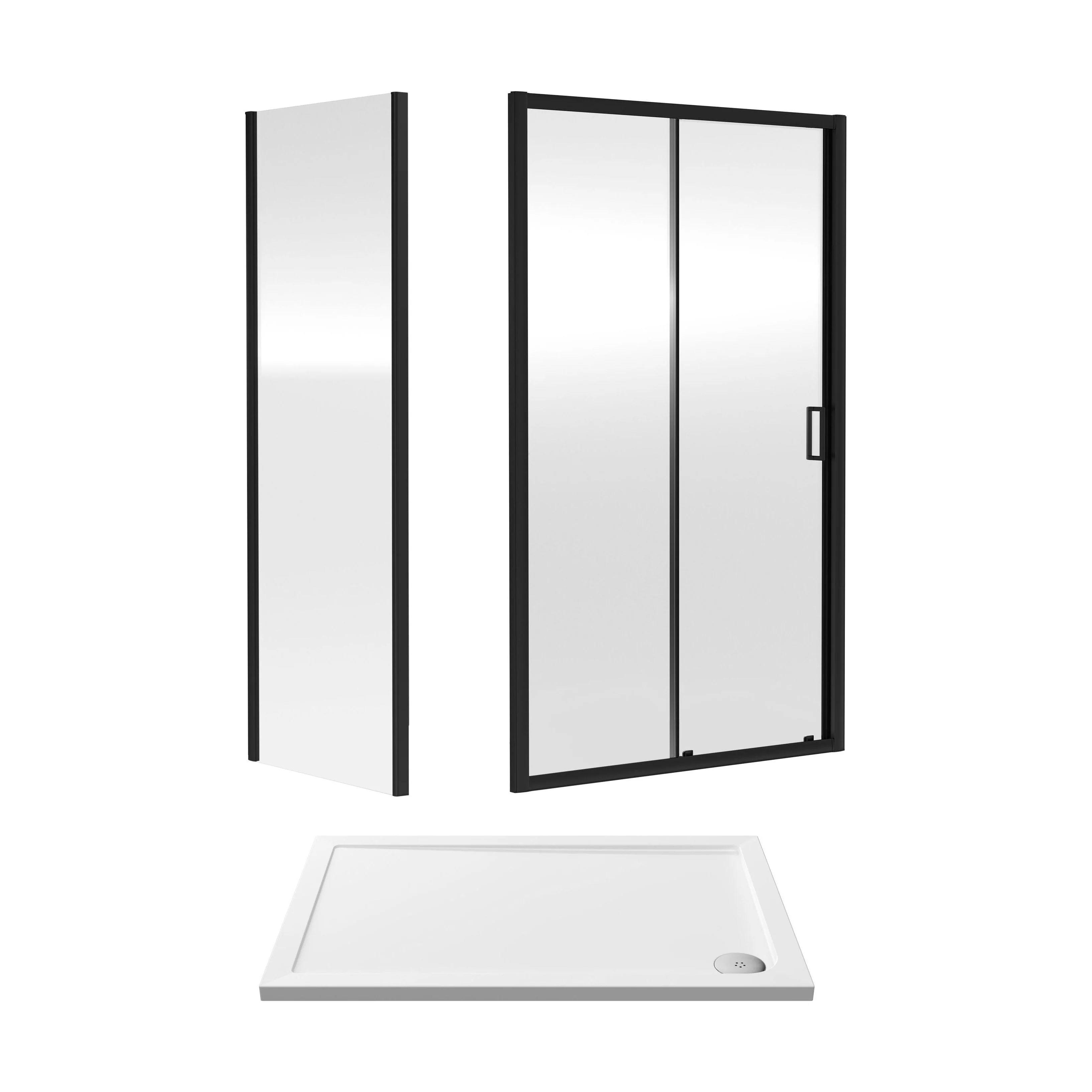 Almington Sliding Shower Door, Side Panel and Shower Tray - Choice of Size and Finish - Image 21