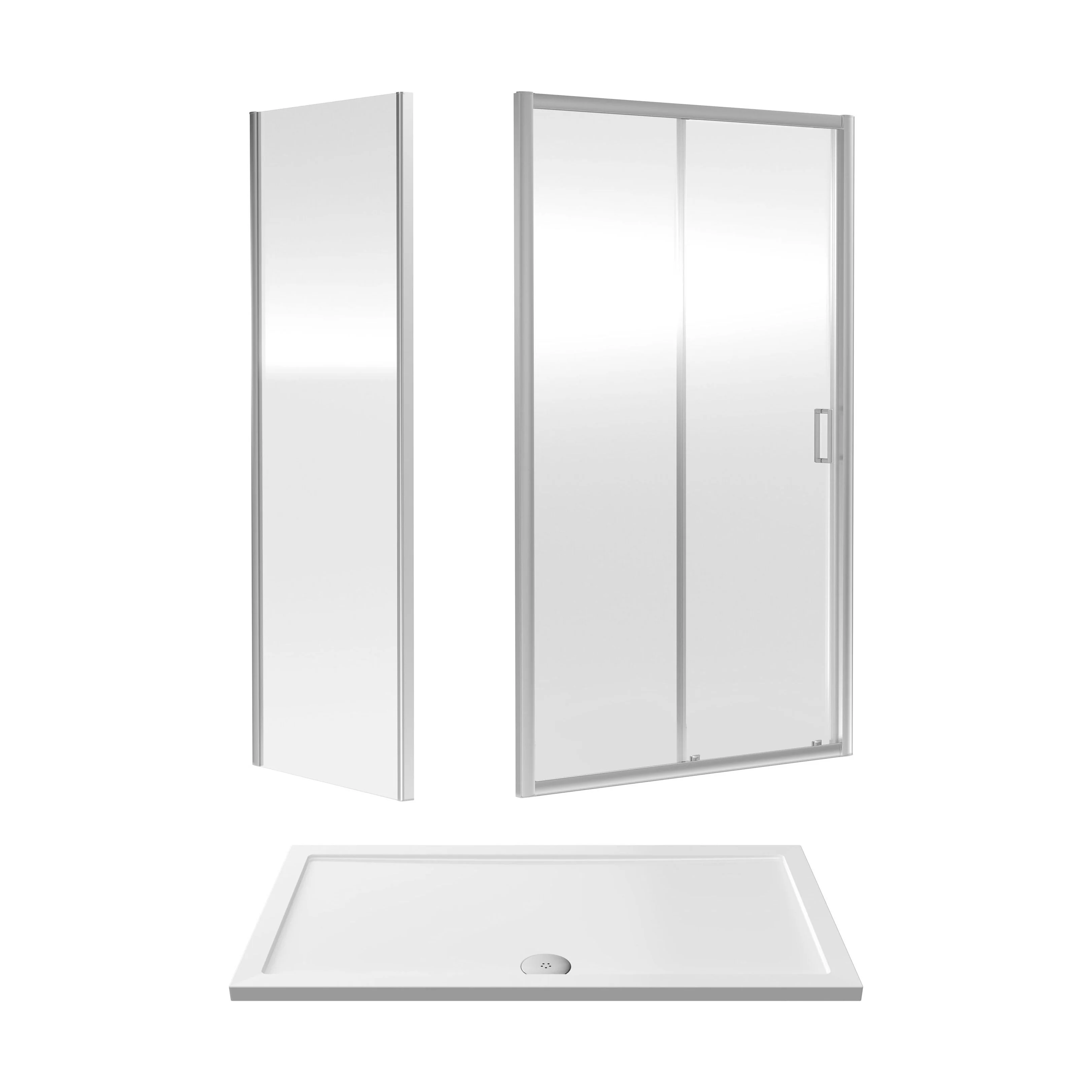 Almington Sliding Shower Door, Side Panel and Shower Tray - Choice of Size and Finish - Image 28