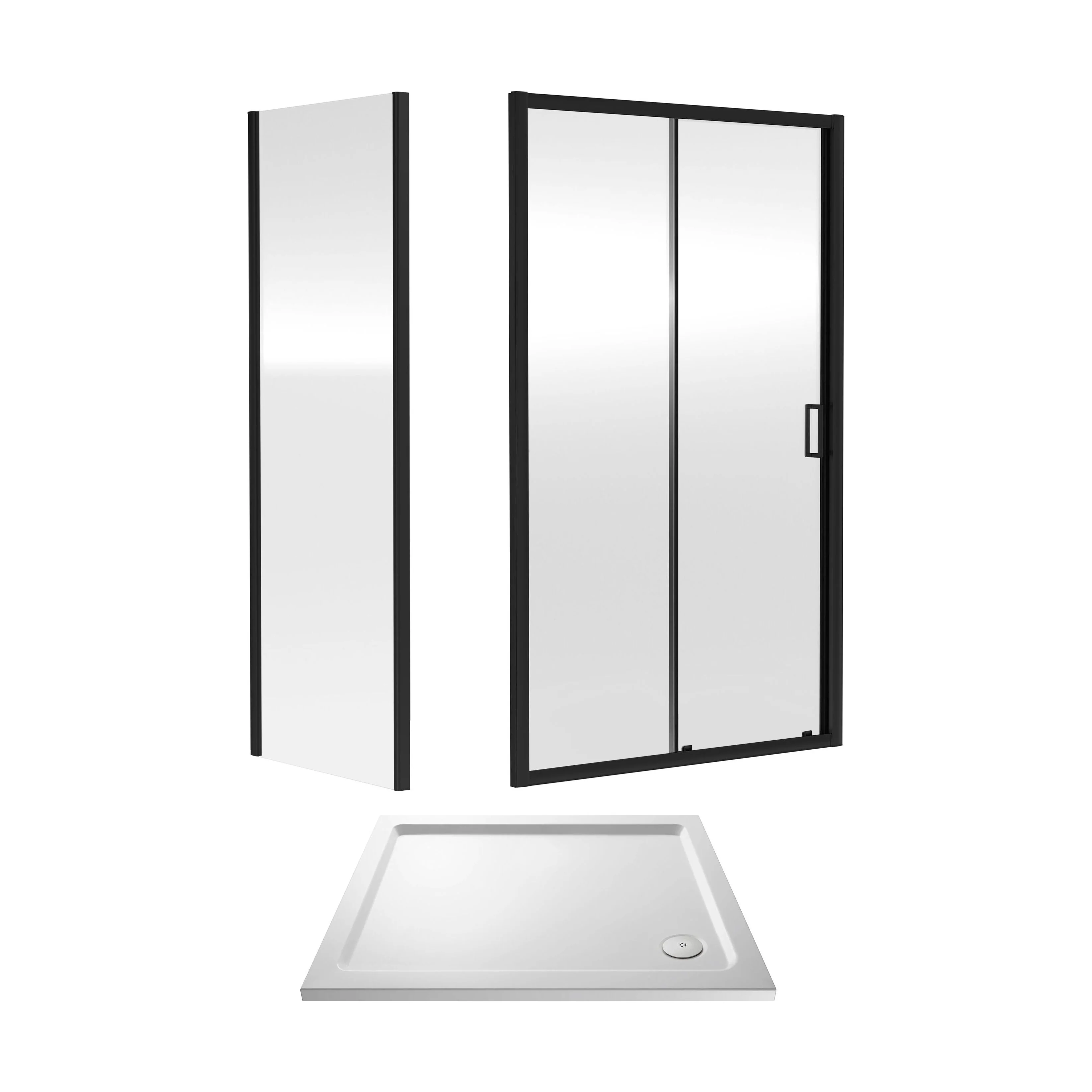 Almington Sliding Shower Door, Side Panel and Shower Tray - Choice of Size and Finish - Image 6