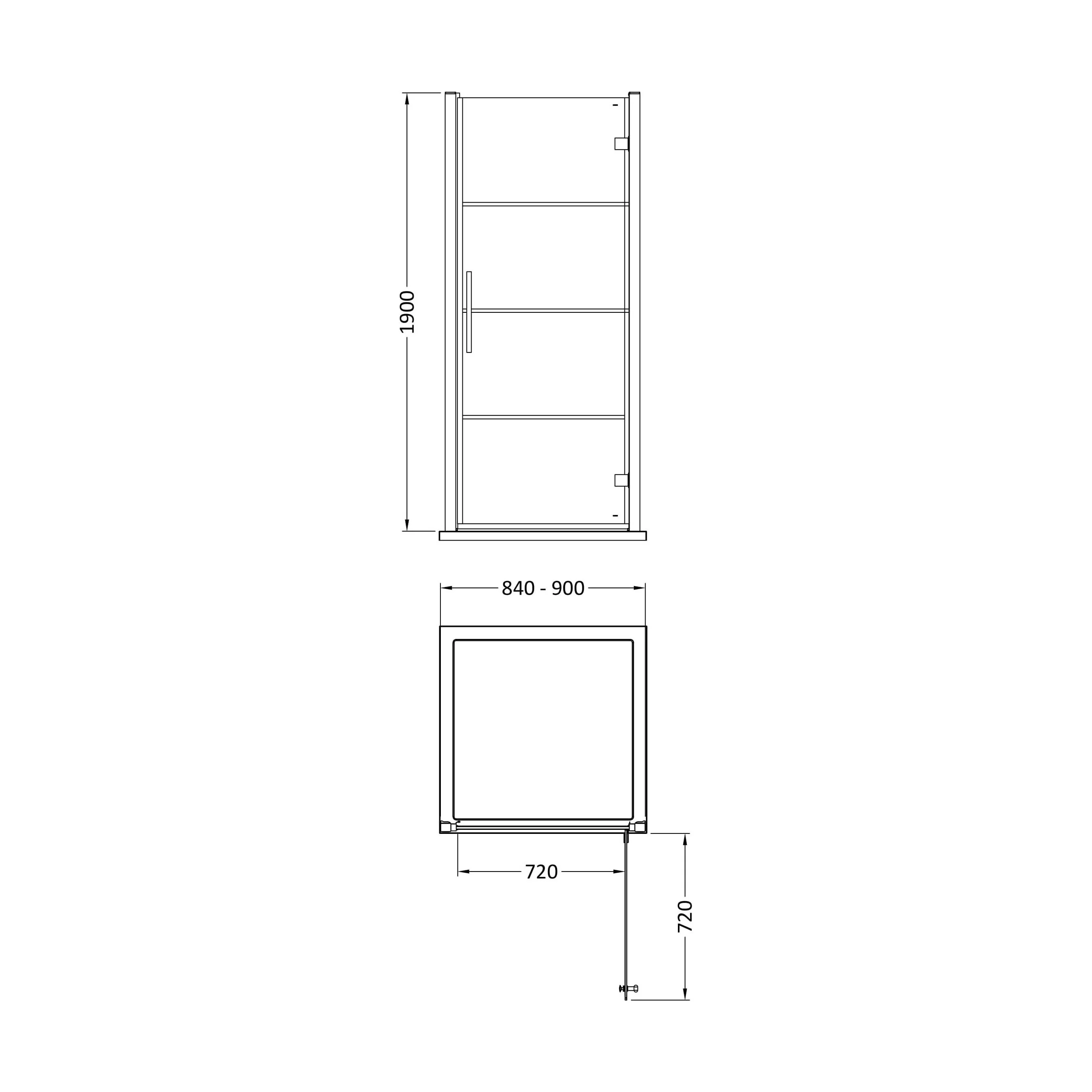 Kinver 8mm Toughened Safety Glass Hinged Shower Door, Black - Image 4