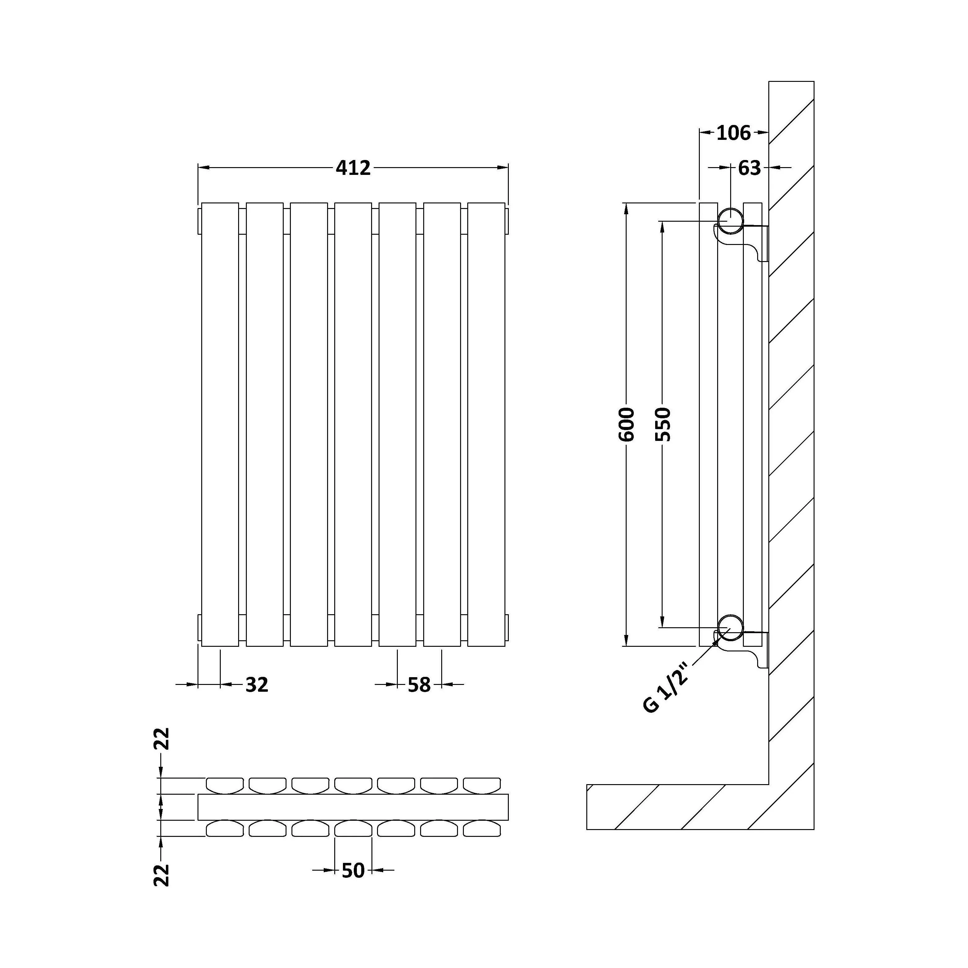 Edingale Contemporary Square Horizontal Double Panel Radiator - Choice of Size and Colour - Image 31