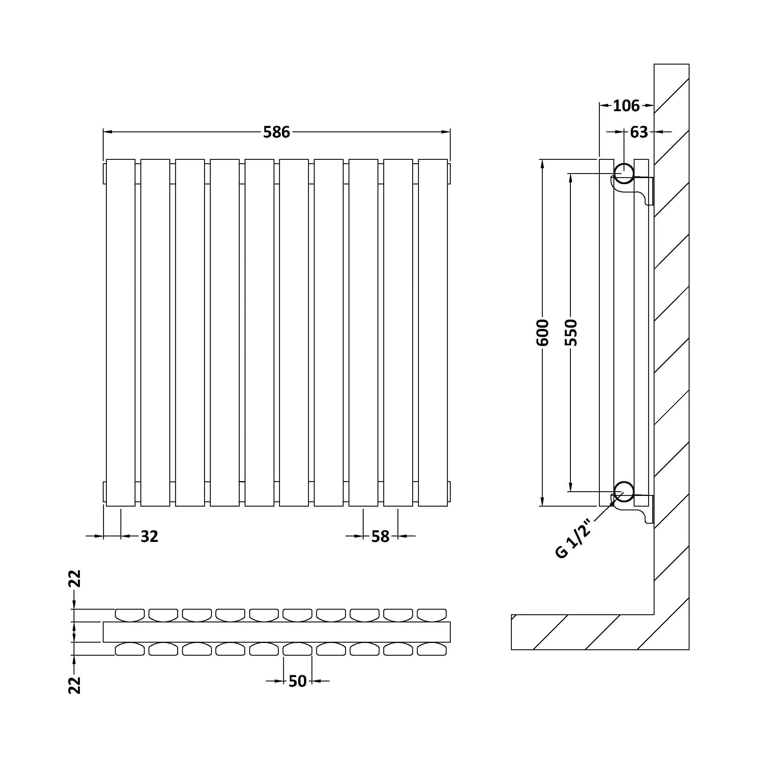Edingale Contemporary Square Horizontal Double Panel Radiator - Choice of Size and Colour - Image 32