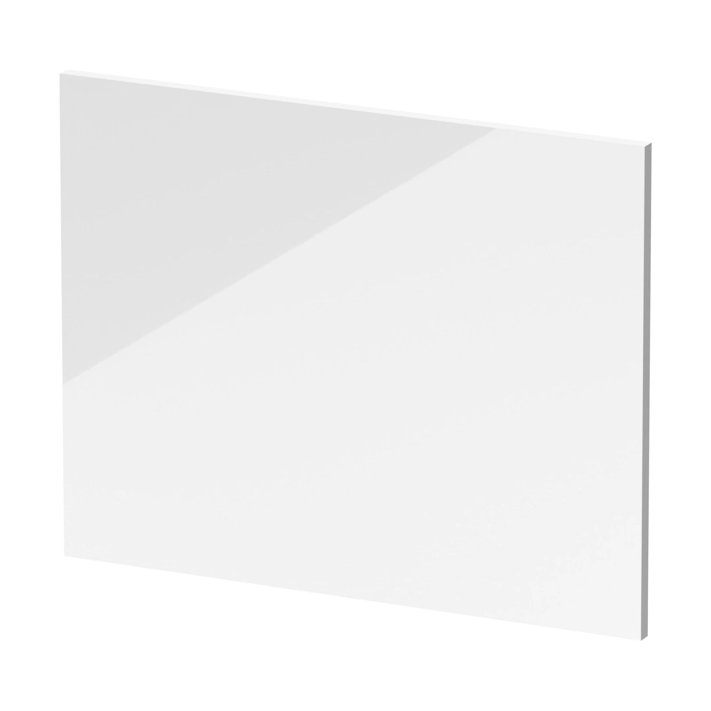 Square L-Shaped Shower Bath Panel - Gloss White - Image 5