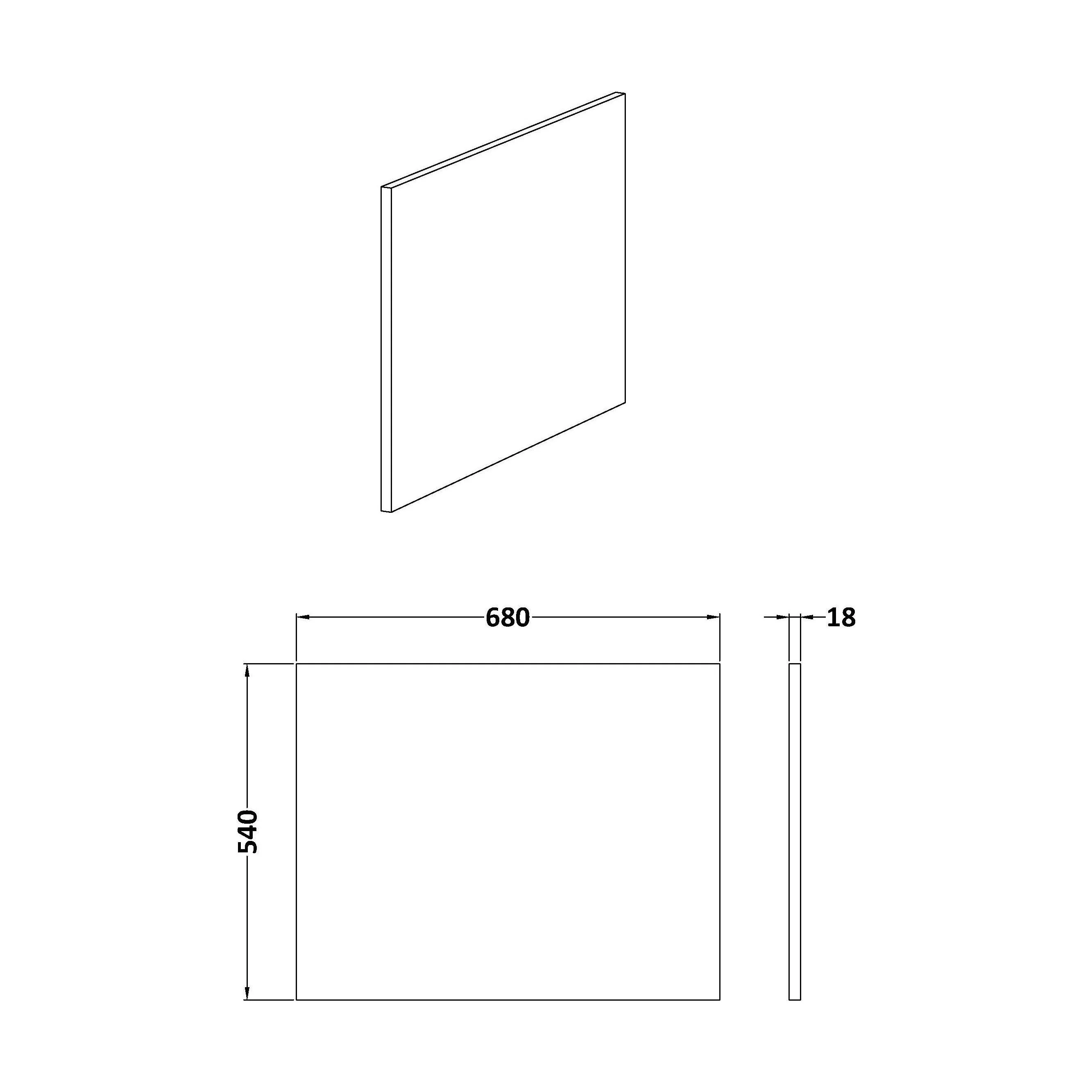 Square L-Shaped Shower Bath Panel - Gloss White - Image 7