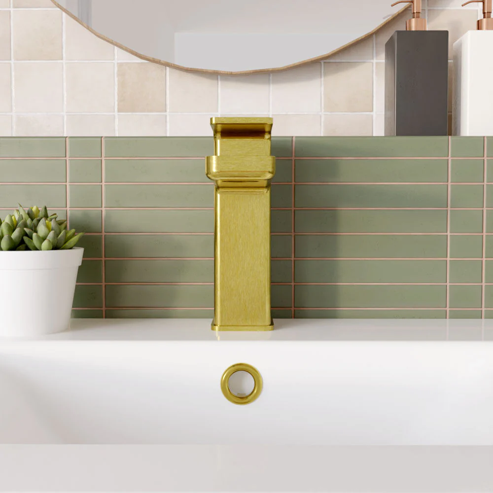 Swinscoe Square Mono Basin Mixer Tap with Push Button Waste – Choice of Finish - Image 10