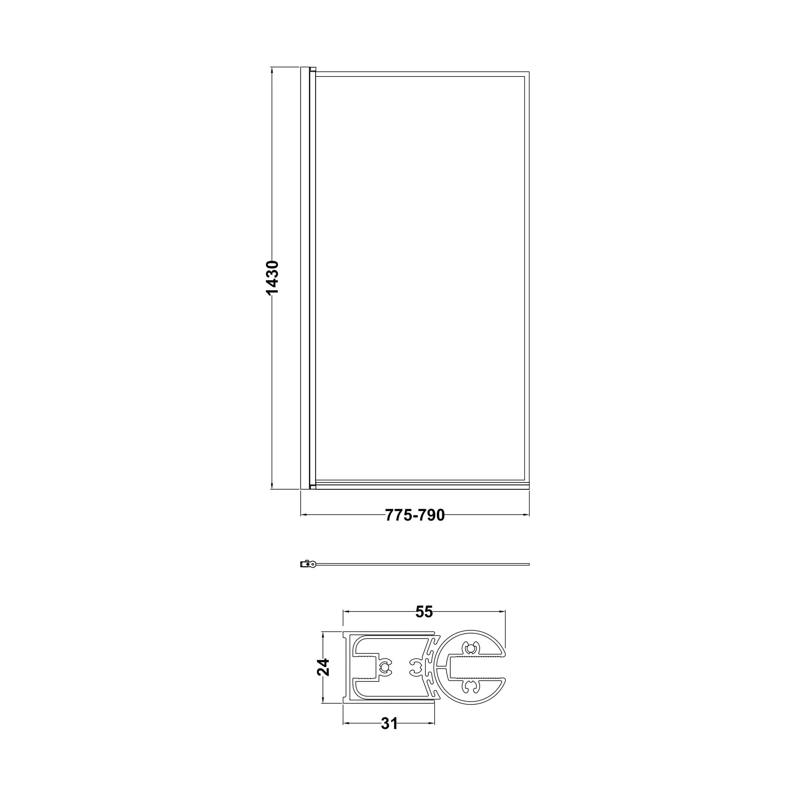 SQUARE OUTER FRAMED BATH SCREEN (6) - Image 2